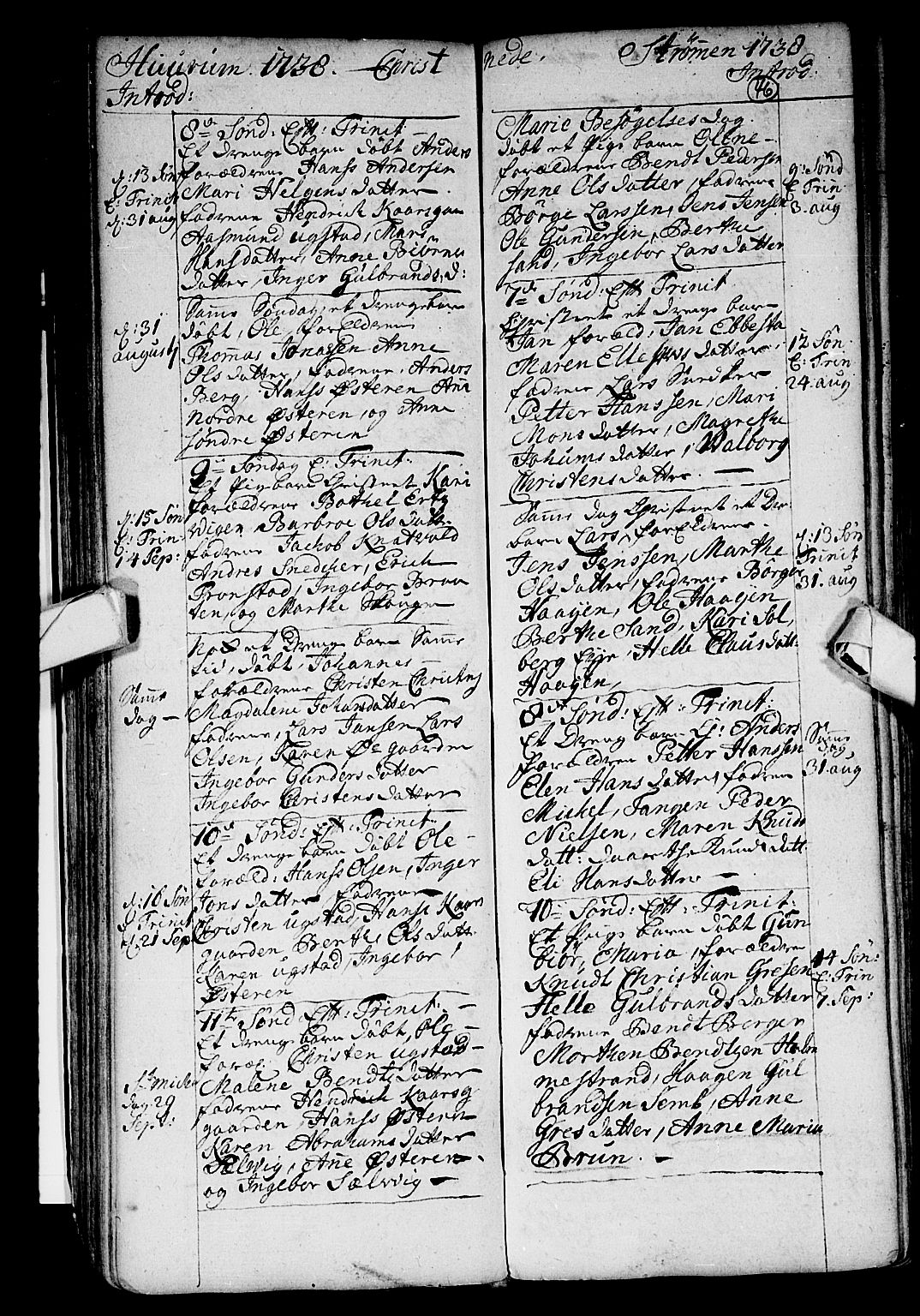 Hurum kirkebøker, AV/SAKO-A-229/F/Fa/L0002: Parish register (official) no. 2, 1733-1757, p. 46