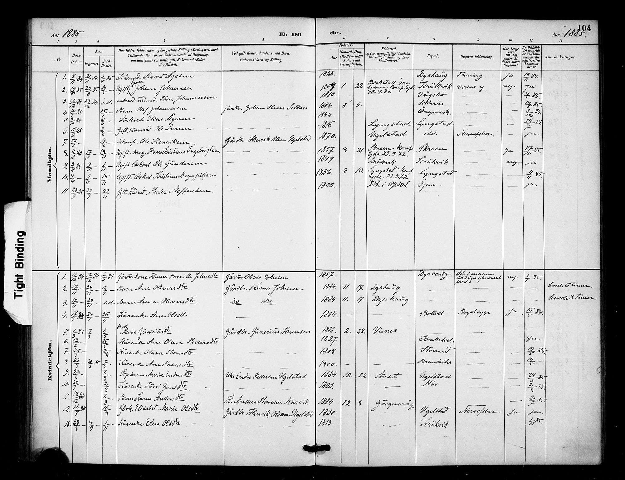 Ministerialprotokoller, klokkerbøker og fødselsregistre - Møre og Romsdal, SAT/A-1454/571/L0836: Parish register (official) no. 571A01, 1884-1899, p. 104