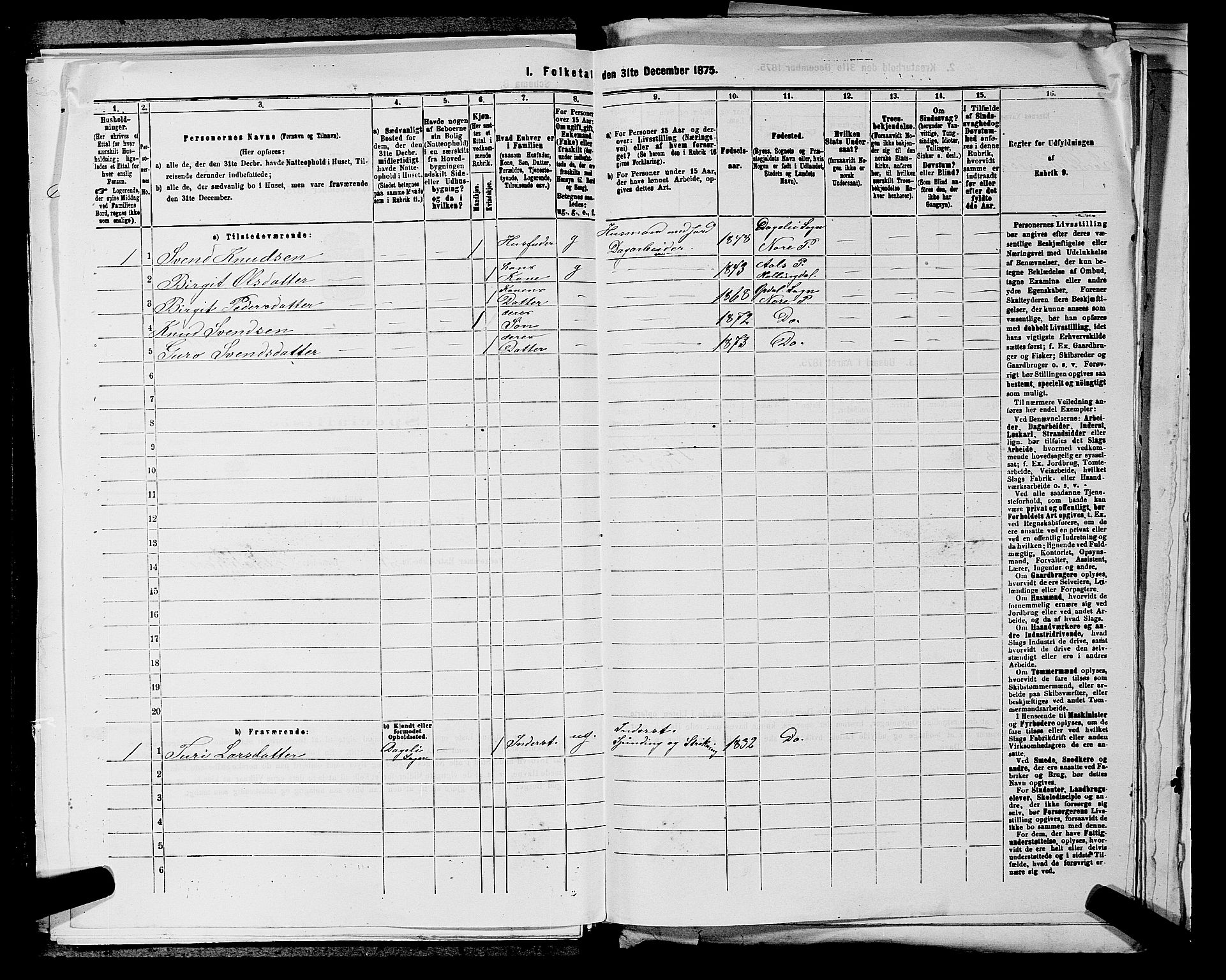 SAKO, 1875 census for 0633P Nore, 1875, p. 310