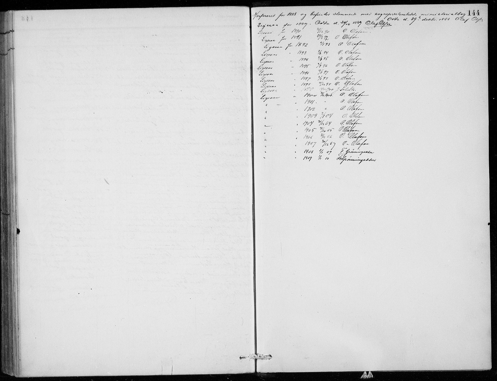 Odda Sokneprestembete, AV/SAB-A-77201/H/Hab: Parish register (copy) no. B  1, 1887-1909, p. 144