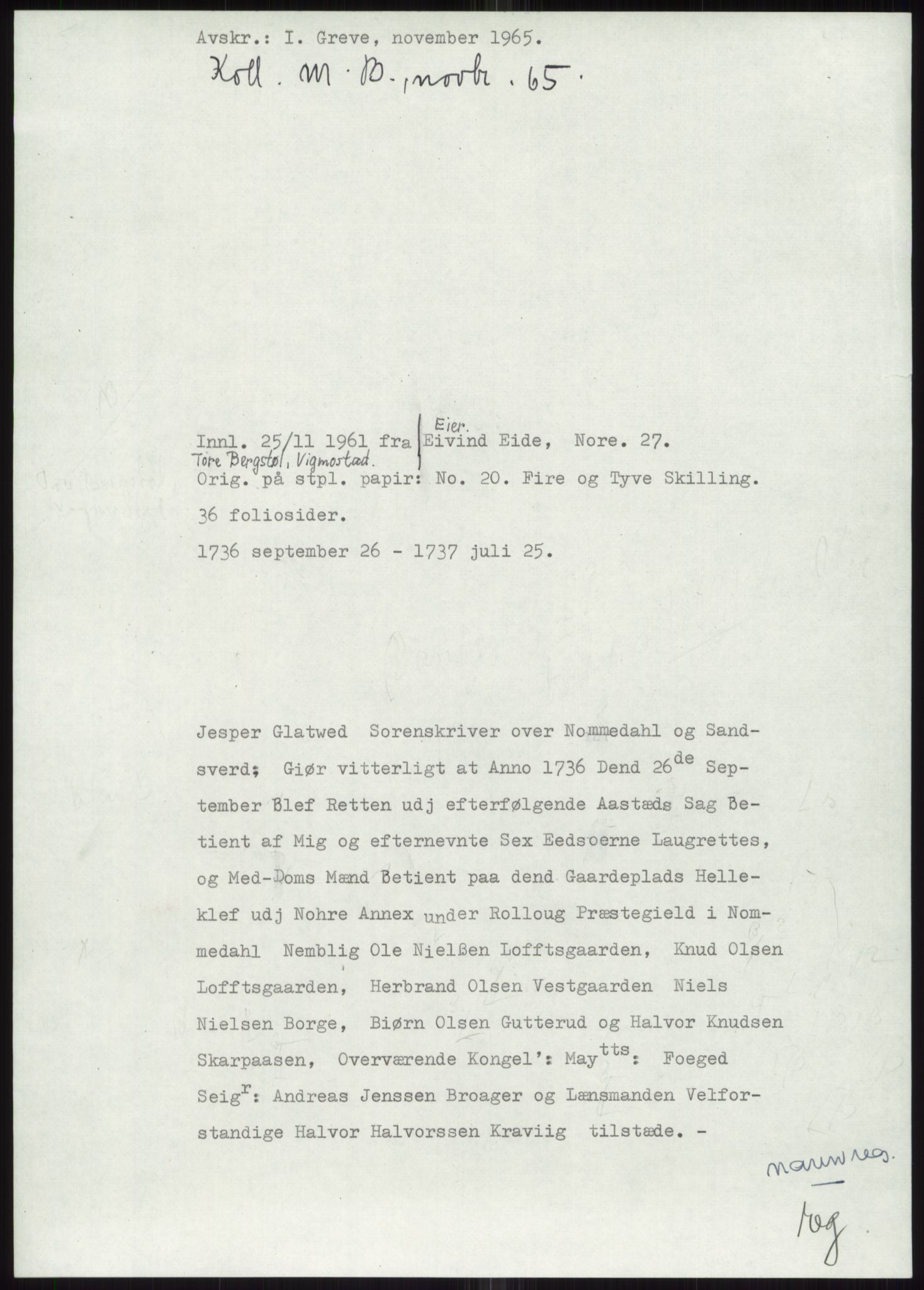 Samlinger til kildeutgivelse, Diplomavskriftsamlingen, AV/RA-EA-4053/H/Ha, p. 1718