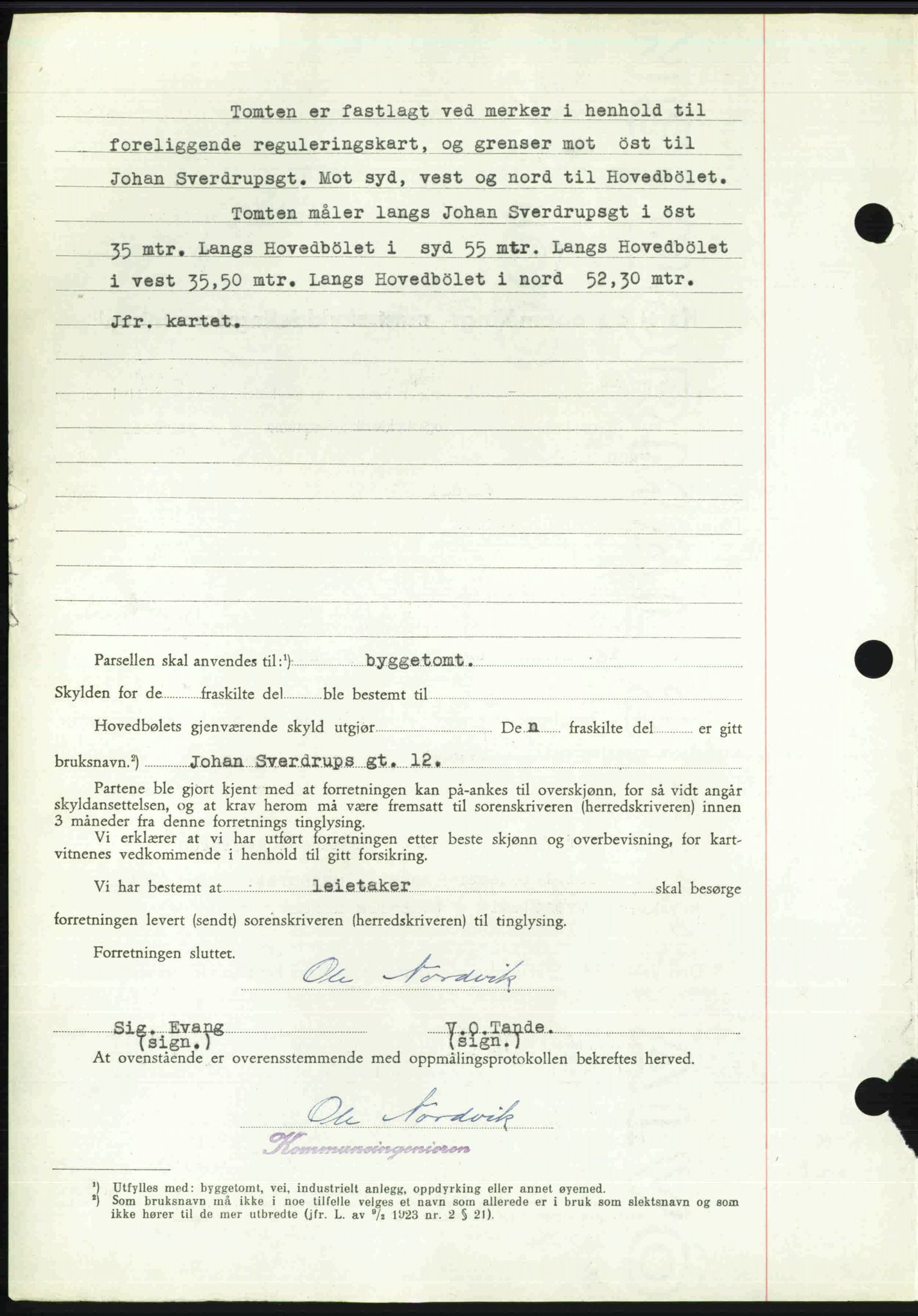 Toten tingrett, SAH/TING-006/H/Hb/Hbc/L0020: Mortgage book no. Hbc-20, 1948-1948, Diary no: : 3501/1948