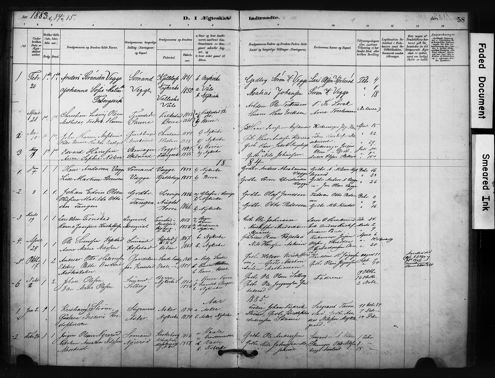 Borre kirkebøker, AV/SAKO-A-338/F/Fc/L0001: Parish register (official) no. III 1, 1878-1896, p. 58