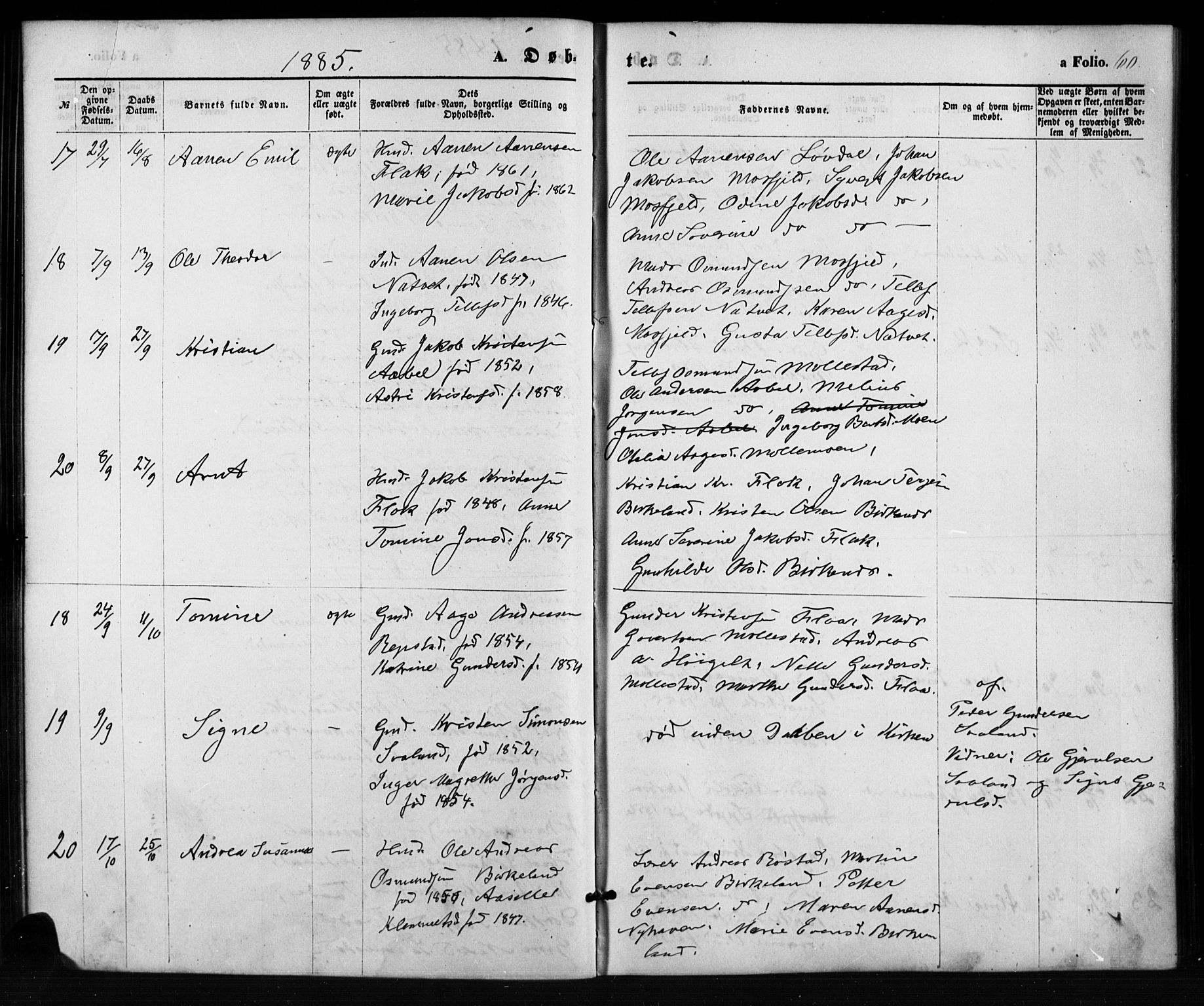 Birkenes sokneprestkontor, SAK/1111-0004/F/Fb/L0003: Parish register (copy) no. B 3, 1876-1892, p. 60