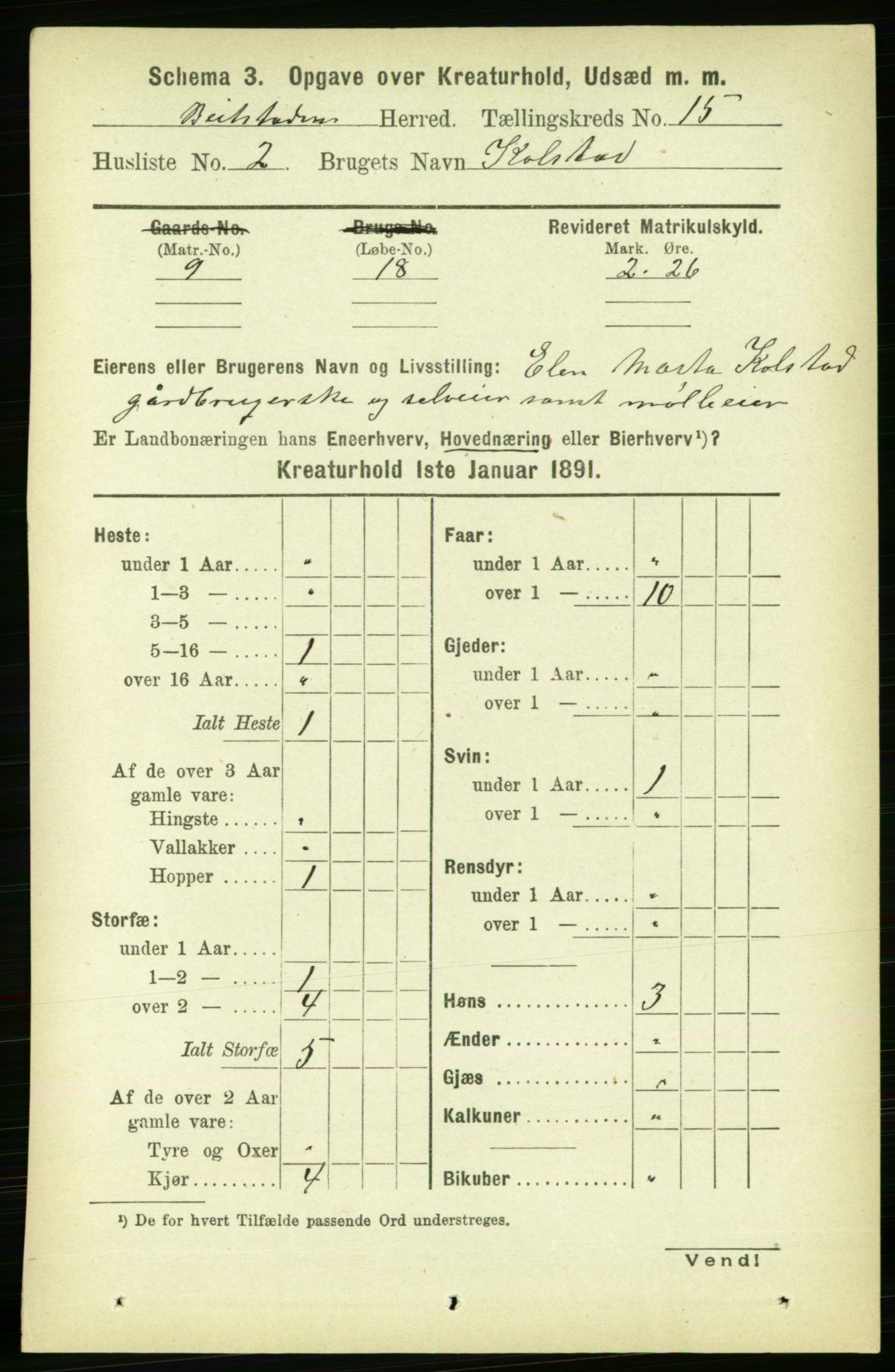 RA, 1891 census for 1727 Beitstad, 1891, p. 6611