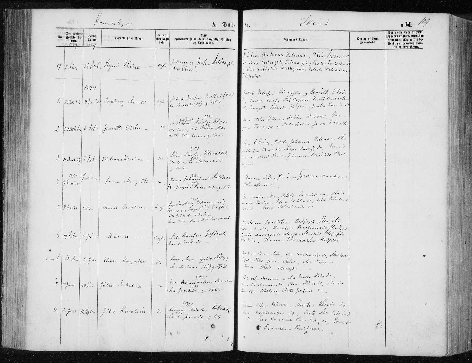 Ministerialprotokoller, klokkerbøker og fødselsregistre - Nord-Trøndelag, AV/SAT-A-1458/735/L0345: Parish register (official) no. 735A08 /2, 1863-1872, p. 109