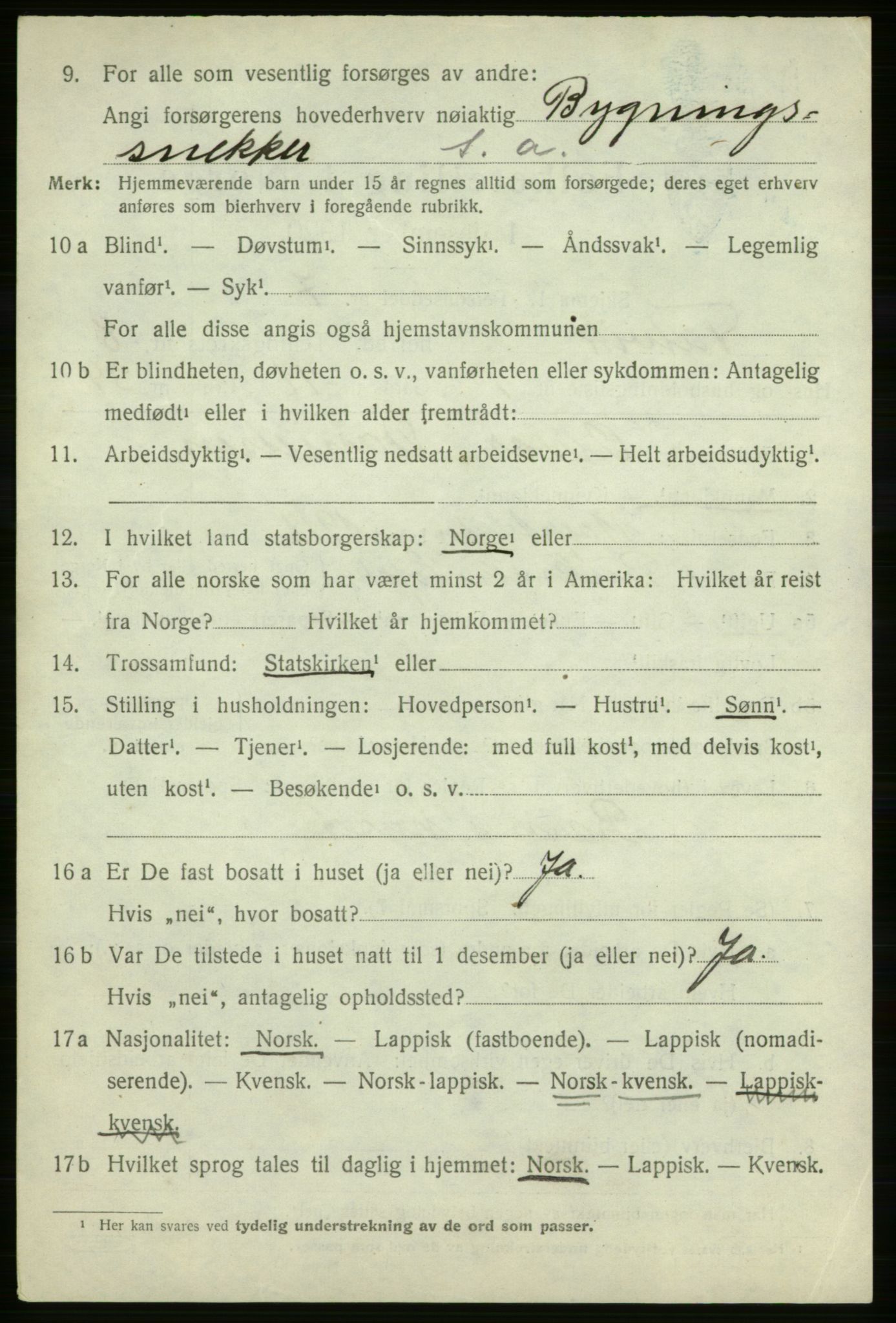 SATØ, 1920 census for Talvik, 1920, p. 4991