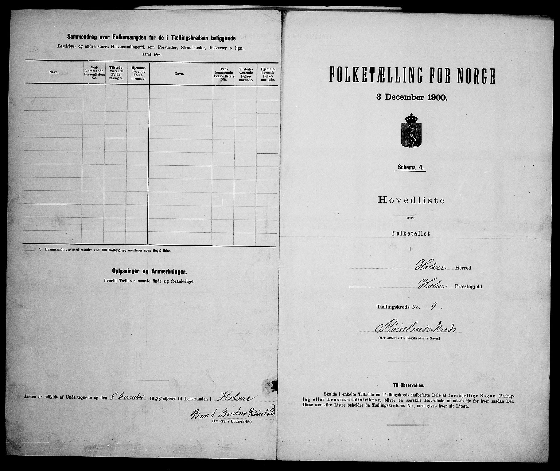 SAK, 1900 census for Holum, 1900, p. 35