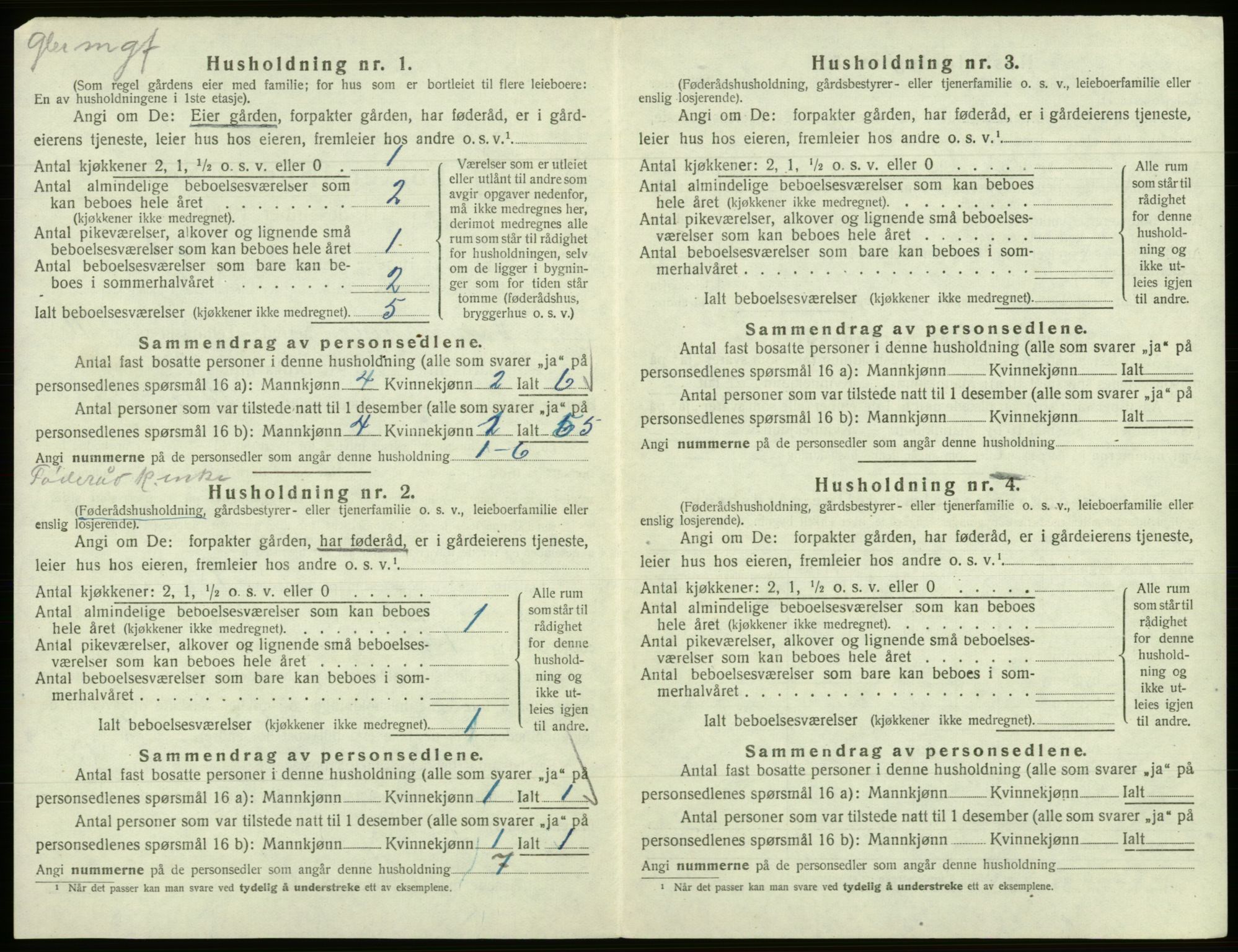 SAB, 1920 census for Samnanger, 1920, p. 607