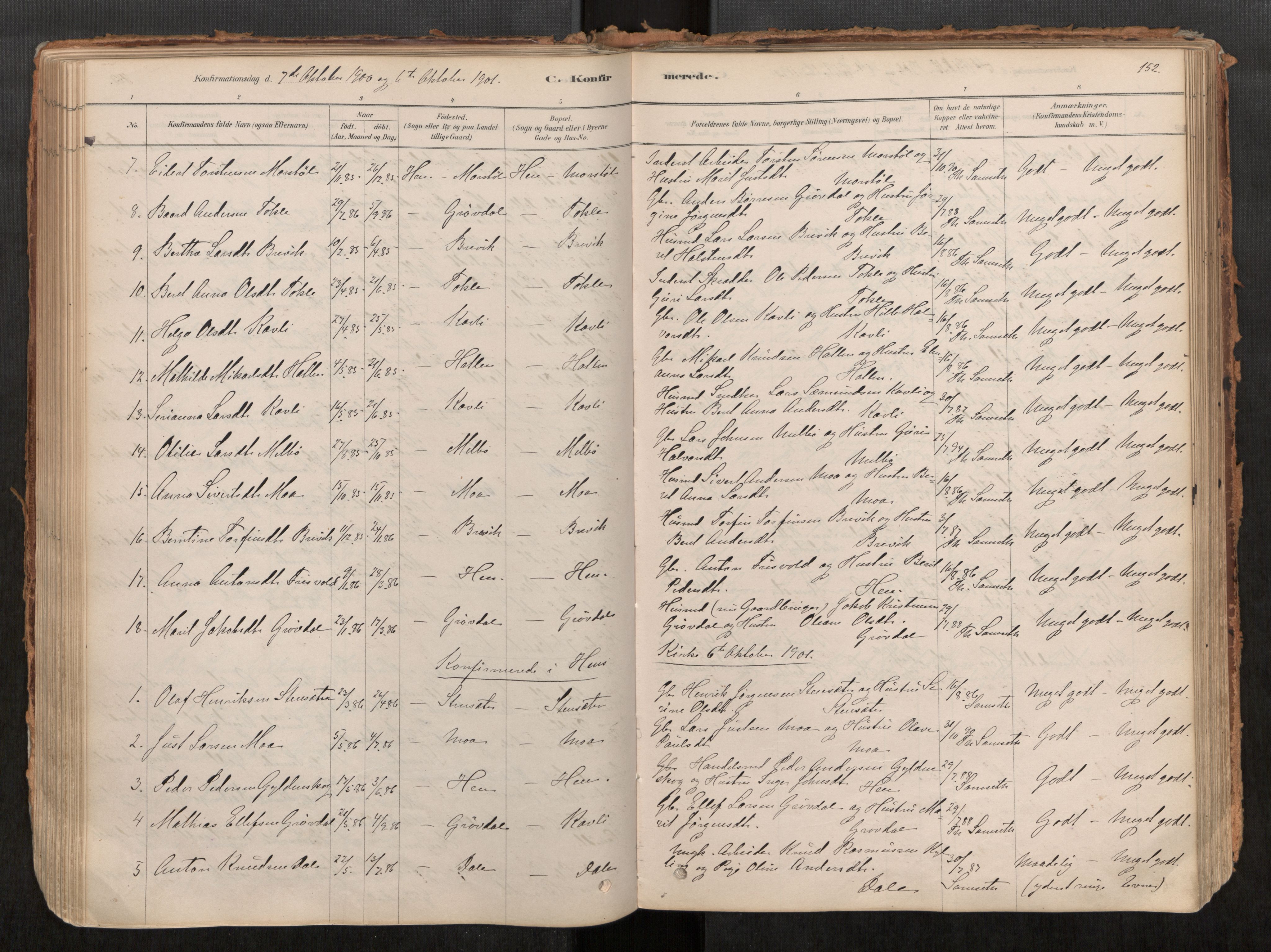 Ministerialprotokoller, klokkerbøker og fødselsregistre - Møre og Romsdal, SAT/A-1454/545/L0594: Parish register (official) no. 545A03, 1878-1920, p. 152