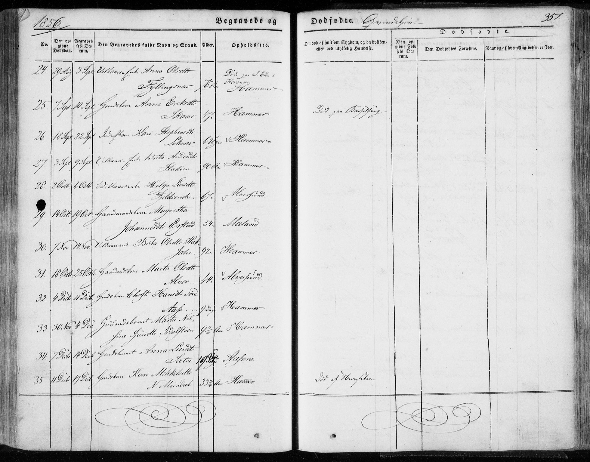 Hamre sokneprestembete, AV/SAB-A-75501/H/Ha/Haa/Haaa/L0013: Parish register (official) no. A 13, 1846-1857, p. 357