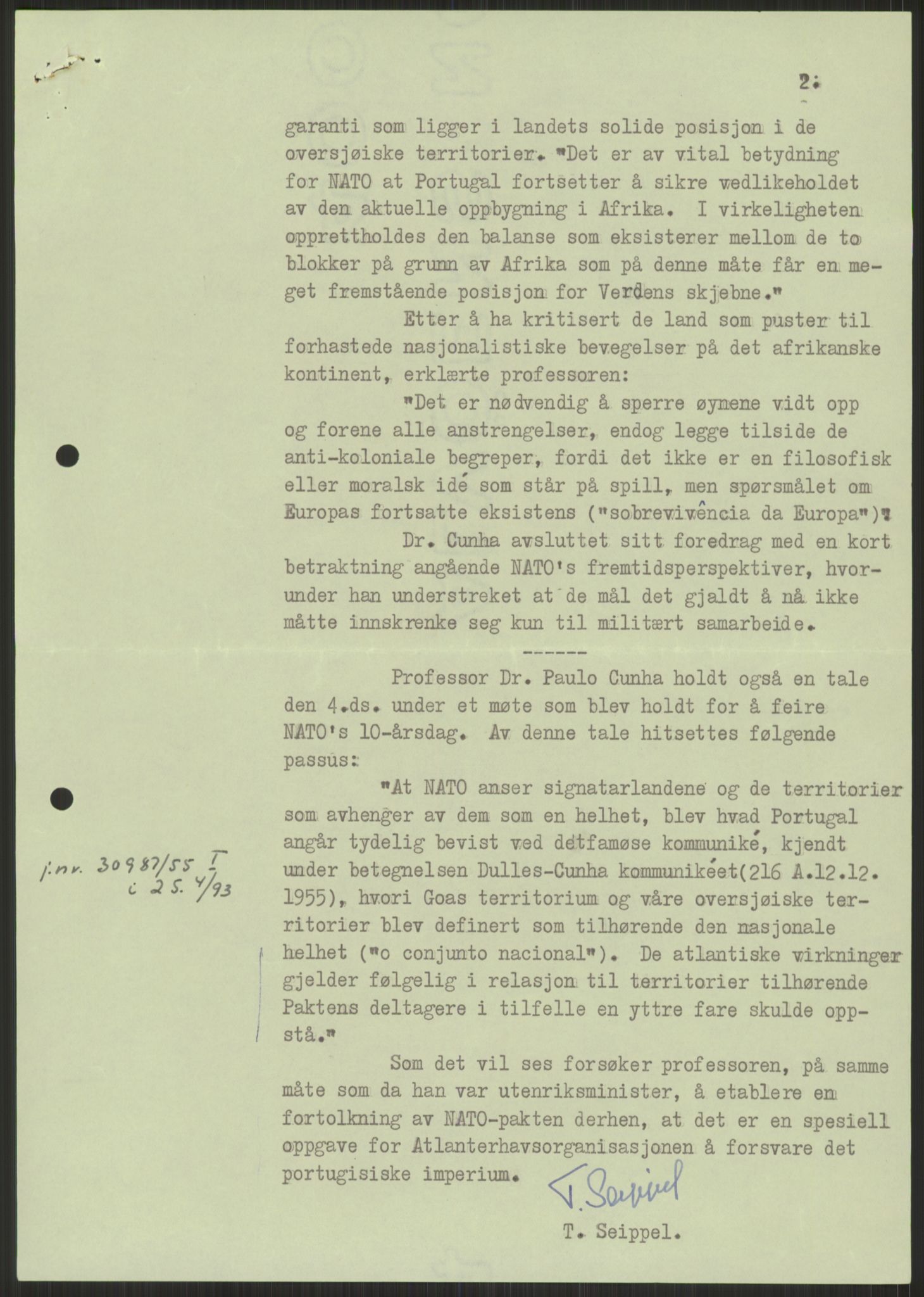 Utenriksdepartementet, RA/S-2259, 1951-1959, p. 47
