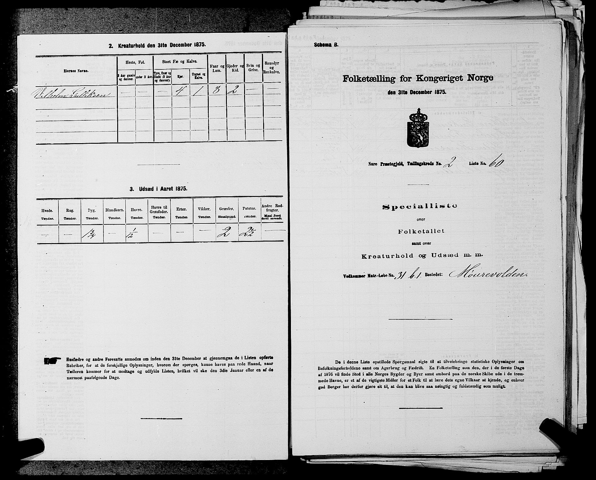 SAKO, 1875 census for 0633P Nore, 1875, p. 207