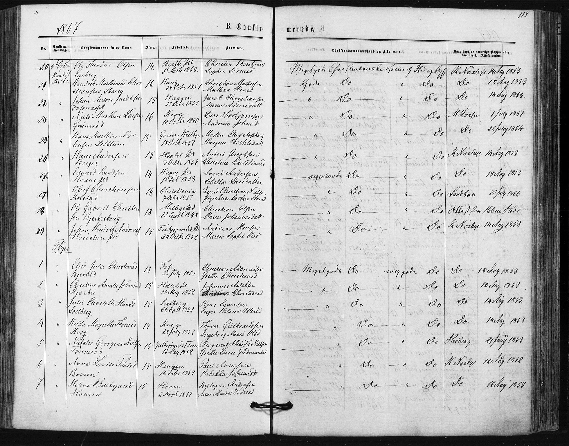 Hobøl prestekontor Kirkebøker, AV/SAO-A-2002/F/Fa/L0004: Parish register (official) no. I 4, 1865-1877, p. 118