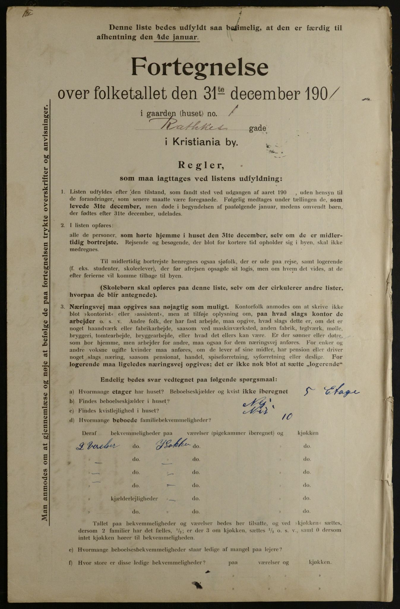 OBA, Municipal Census 1901 for Kristiania, 1901, p. 12592