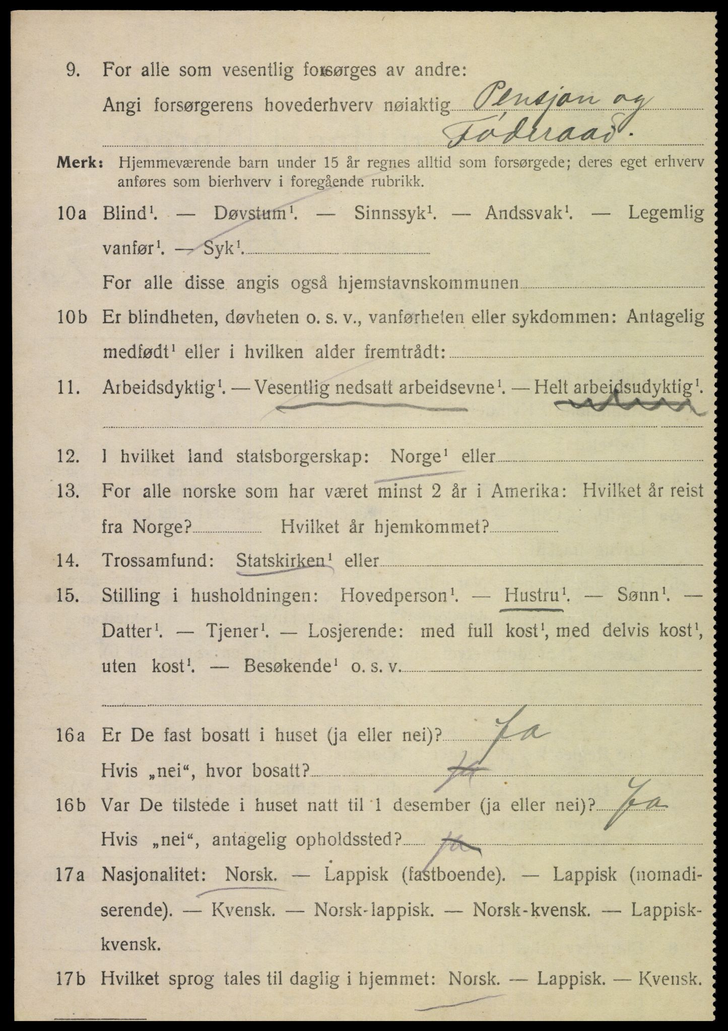 SAT, 1920 census for Sparbu, 1920, p. 1928
