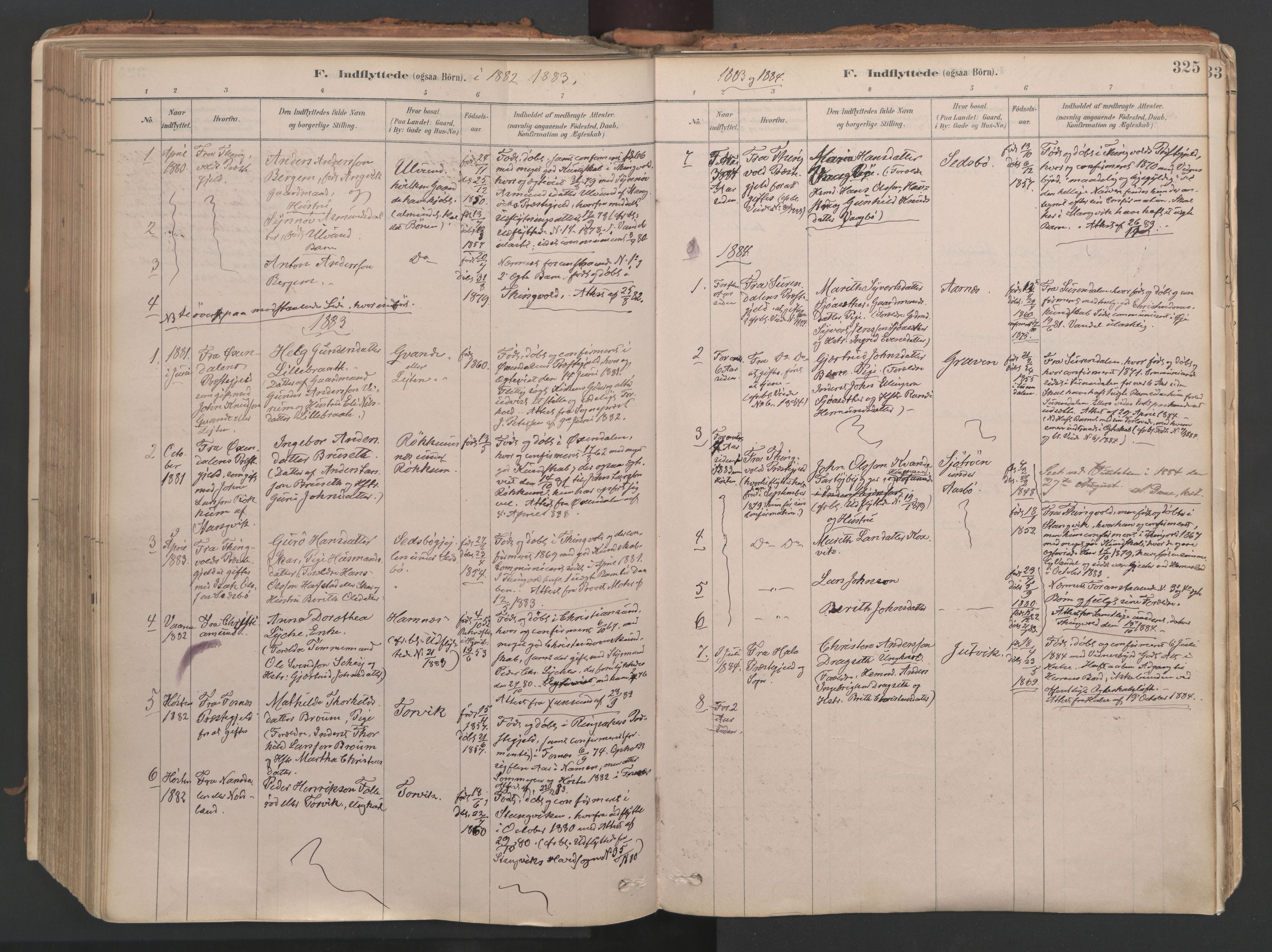 Ministerialprotokoller, klokkerbøker og fødselsregistre - Møre og Romsdal, AV/SAT-A-1454/592/L1029: Parish register (official) no. 592A07, 1879-1902, p. 325