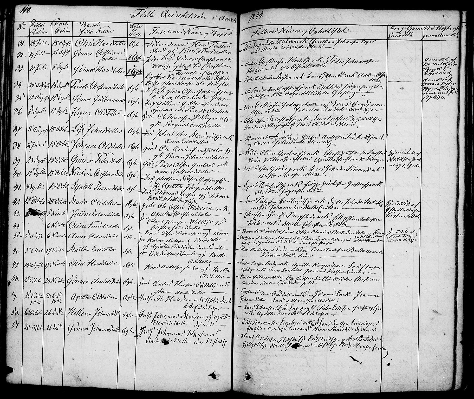 Nes prestekontor, Hedmark, AV/SAH-PREST-020/K/Ka/L0003: Parish register (official) no. 3, 1827-1851, p. 118