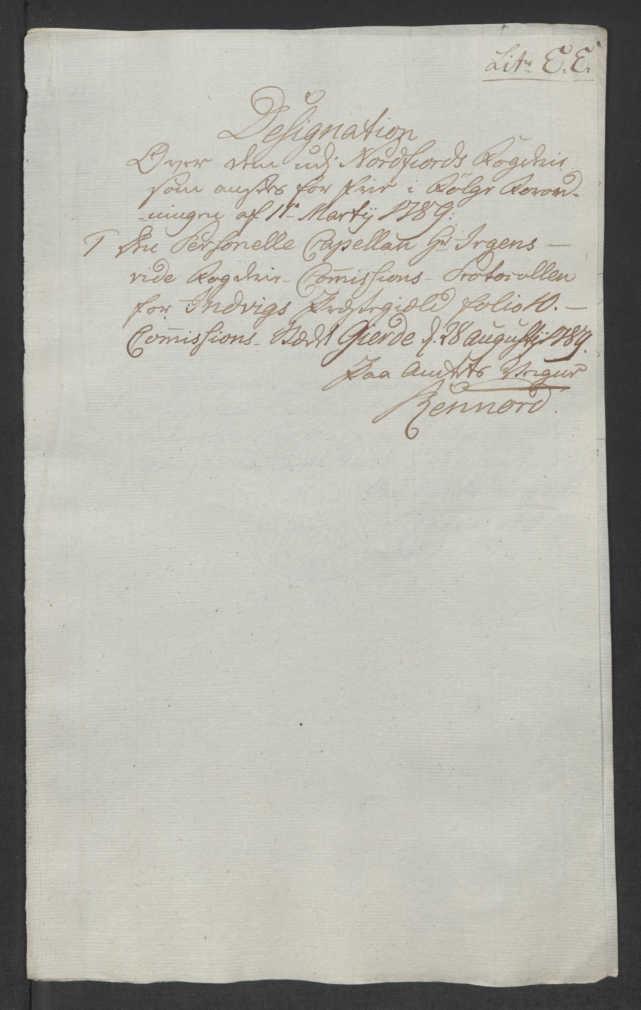 Rentekammeret inntil 1814, Reviderte regnskaper, Mindre regnskaper, AV/RA-EA-4068/Rf/Rfe/L0048: Sunnfjord og Nordfjord fogderier, 1789, p. 21