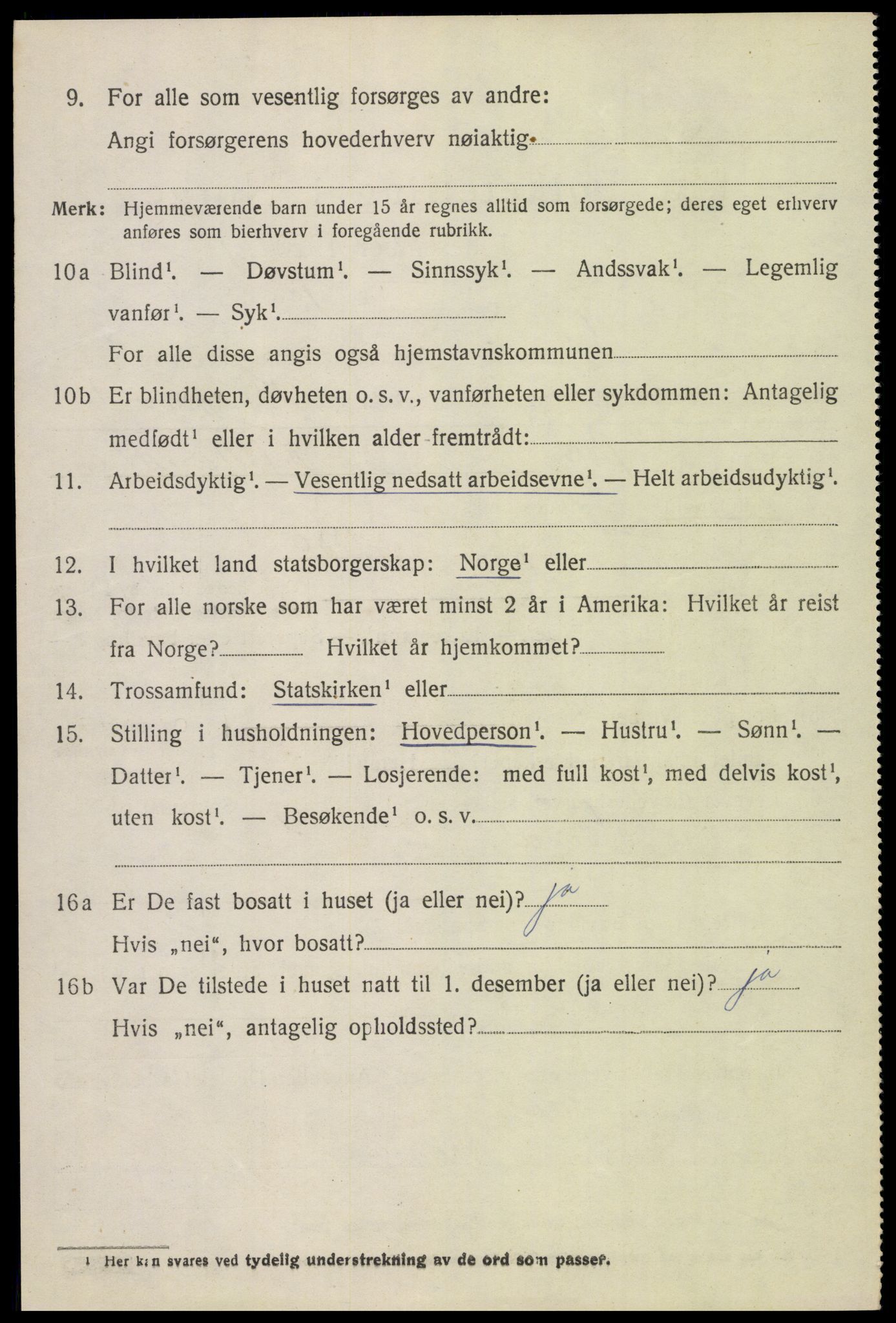 SAH, 1920 census for Gran, 1920, p. 9466