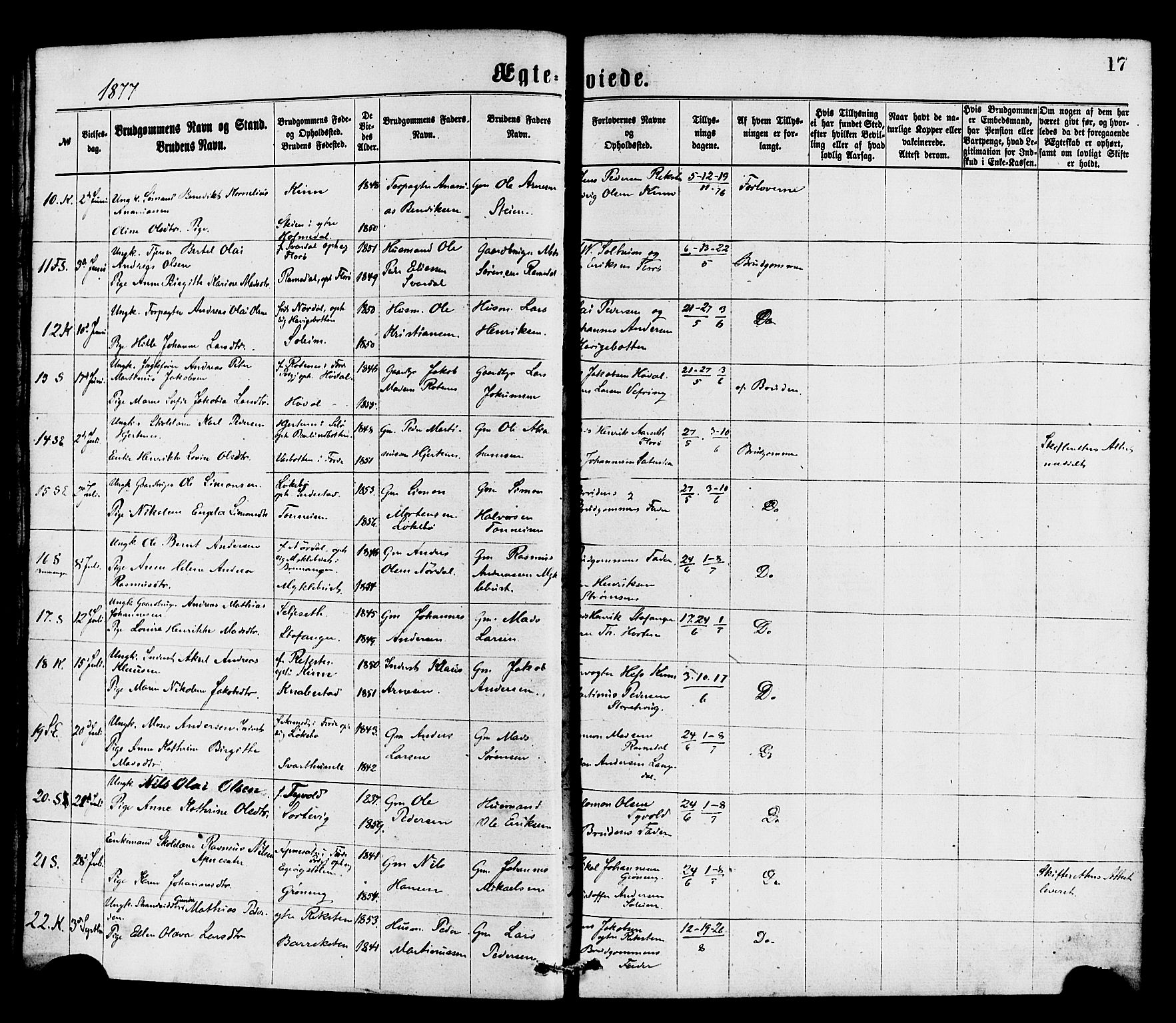 Kinn sokneprestembete, AV/SAB-A-80801/H/Haa/Haaa/L0013: Parish register (official) no. A 13, 1870-1885, p. 17