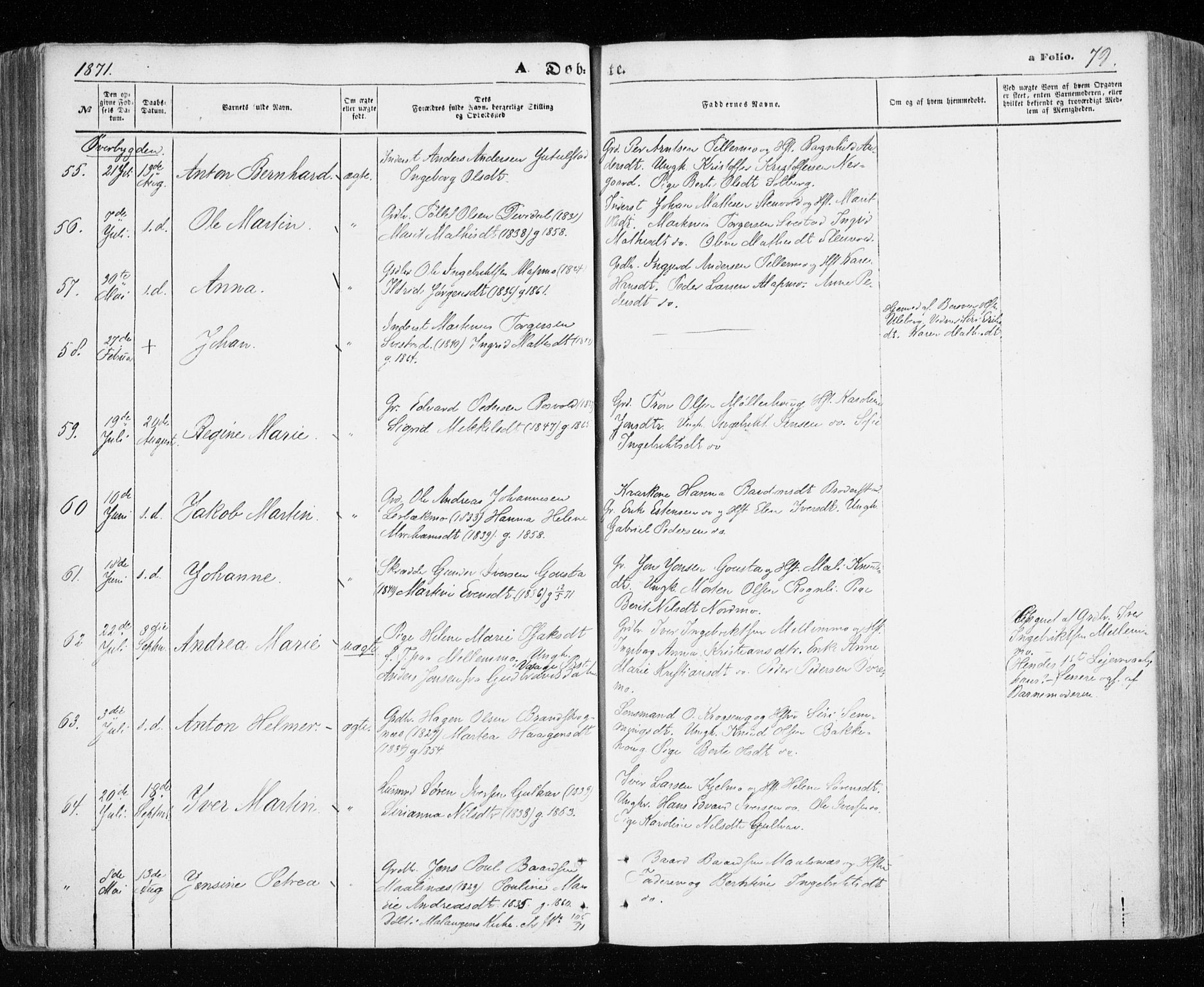 Målselv sokneprestembete, AV/SATØ-S-1311/G/Ga/Gaa/L0004kirke: Parish register (official) no. 4, 1863-1872, p. 79