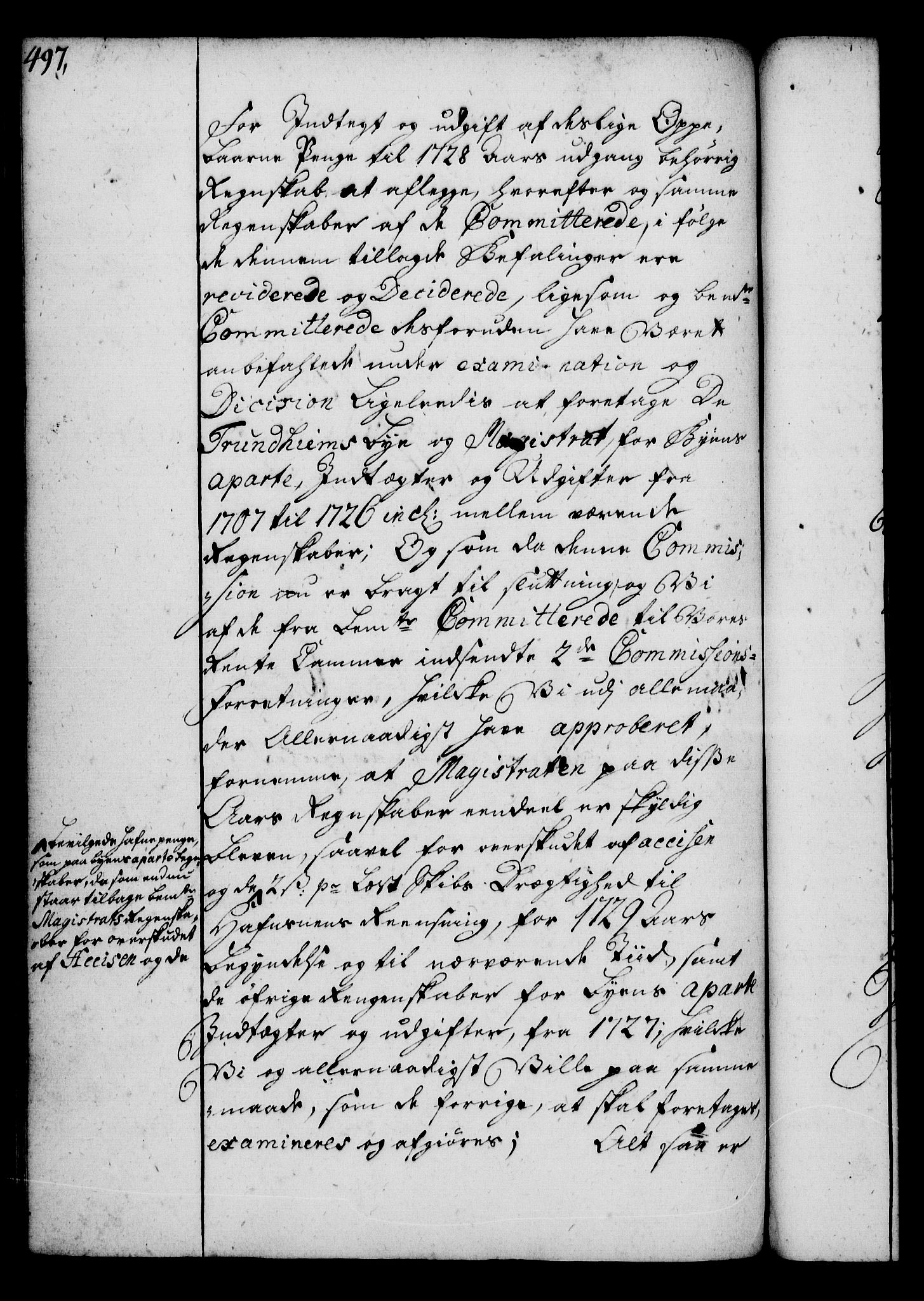 Rentekammeret, Kammerkanselliet, AV/RA-EA-3111/G/Gg/Gga/L0004: Norsk ekspedisjonsprotokoll med register (merket RK 53.4), 1734-1741, p. 497