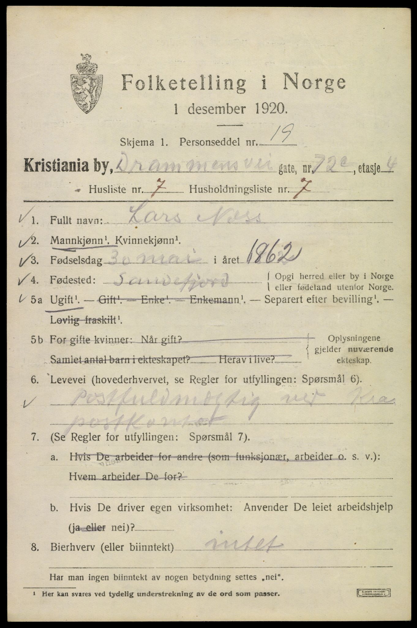 SAO, 1920 census for Kristiania, 1920, p. 202417