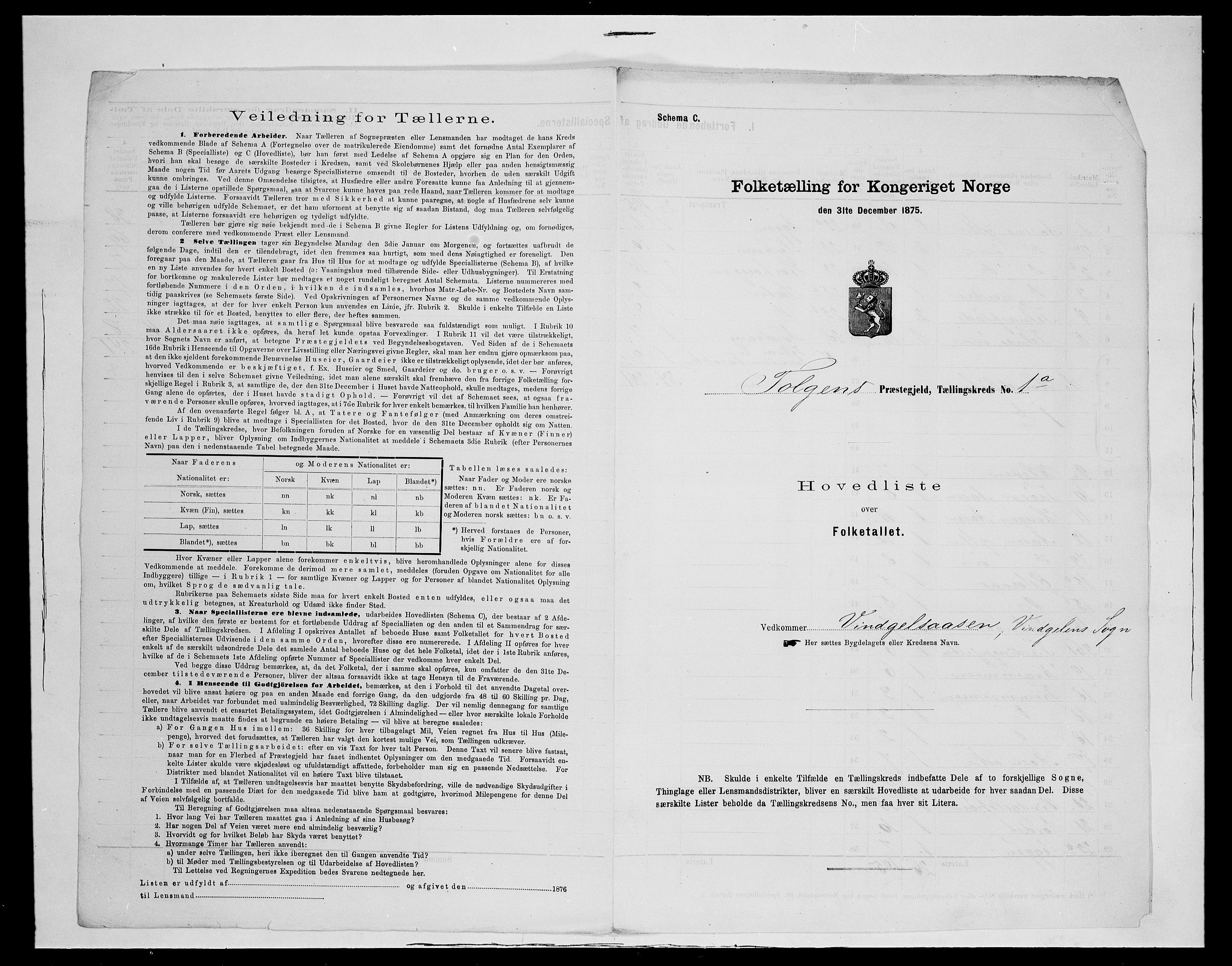 SAH, 1875 census for 0436P Tolga, 1875, p. 107
