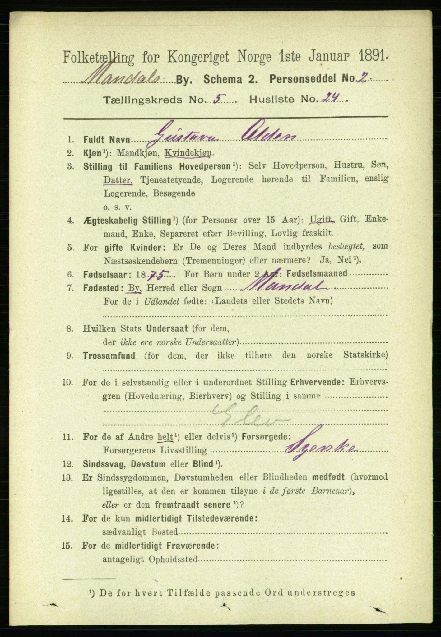 RA, 1891 census for 1002 Mandal, 1891, p. 2043