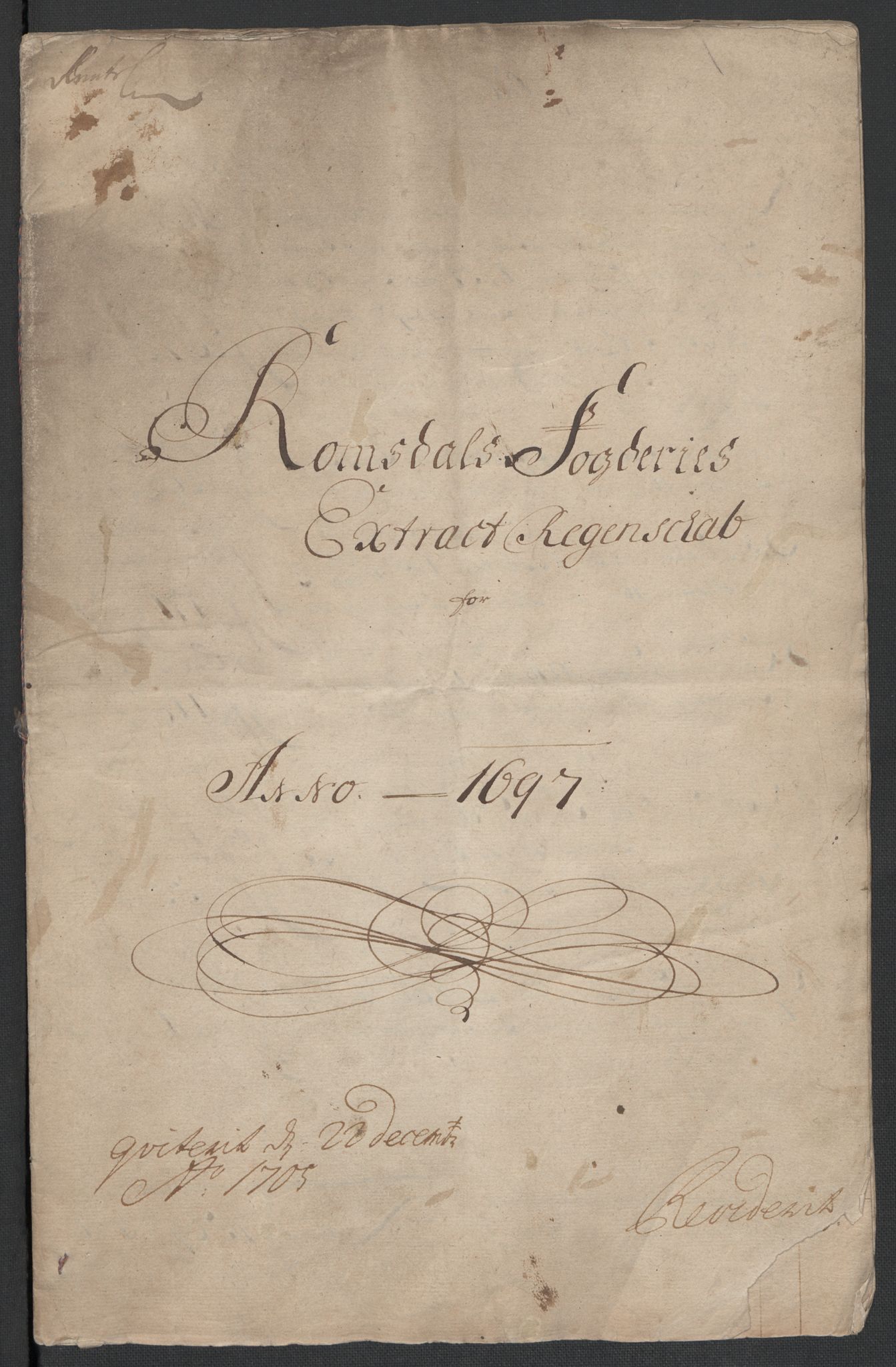 Rentekammeret inntil 1814, Reviderte regnskaper, Fogderegnskap, RA/EA-4092/R55/L3653: Fogderegnskap Romsdal, 1697-1698, p. 4