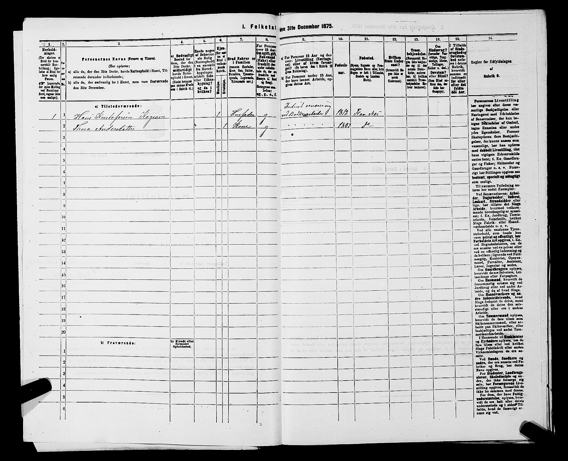 SAKO, 1875 census for 0616P Nes, 1875, p. 1322