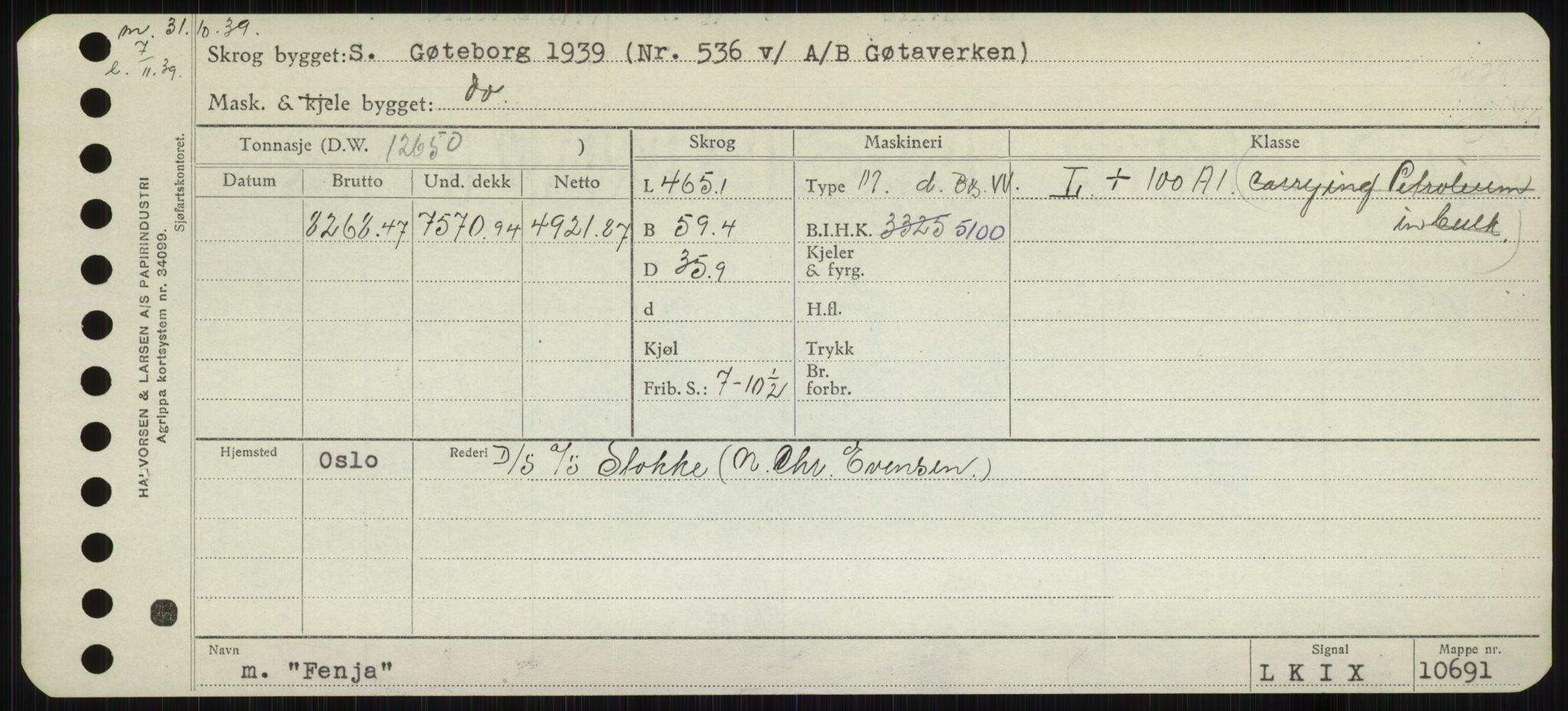 Sjøfartsdirektoratet med forløpere, Skipsmålingen, RA/S-1627/H/Hb/L0002: Fartøy, E-H, p. 85