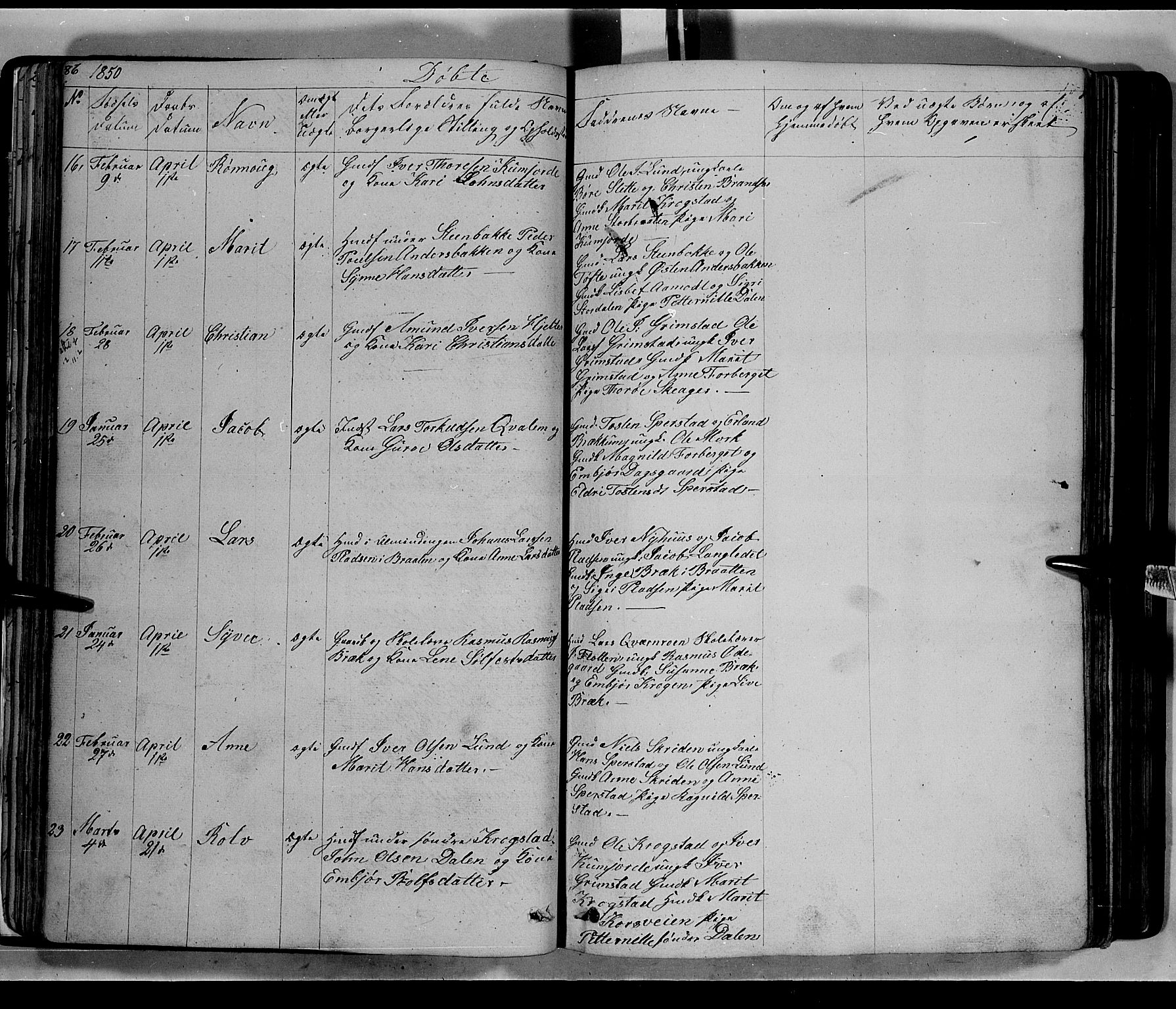 Lom prestekontor, AV/SAH-PREST-070/L/L0004: Parish register (copy) no. 4, 1845-1864, p. 86-87