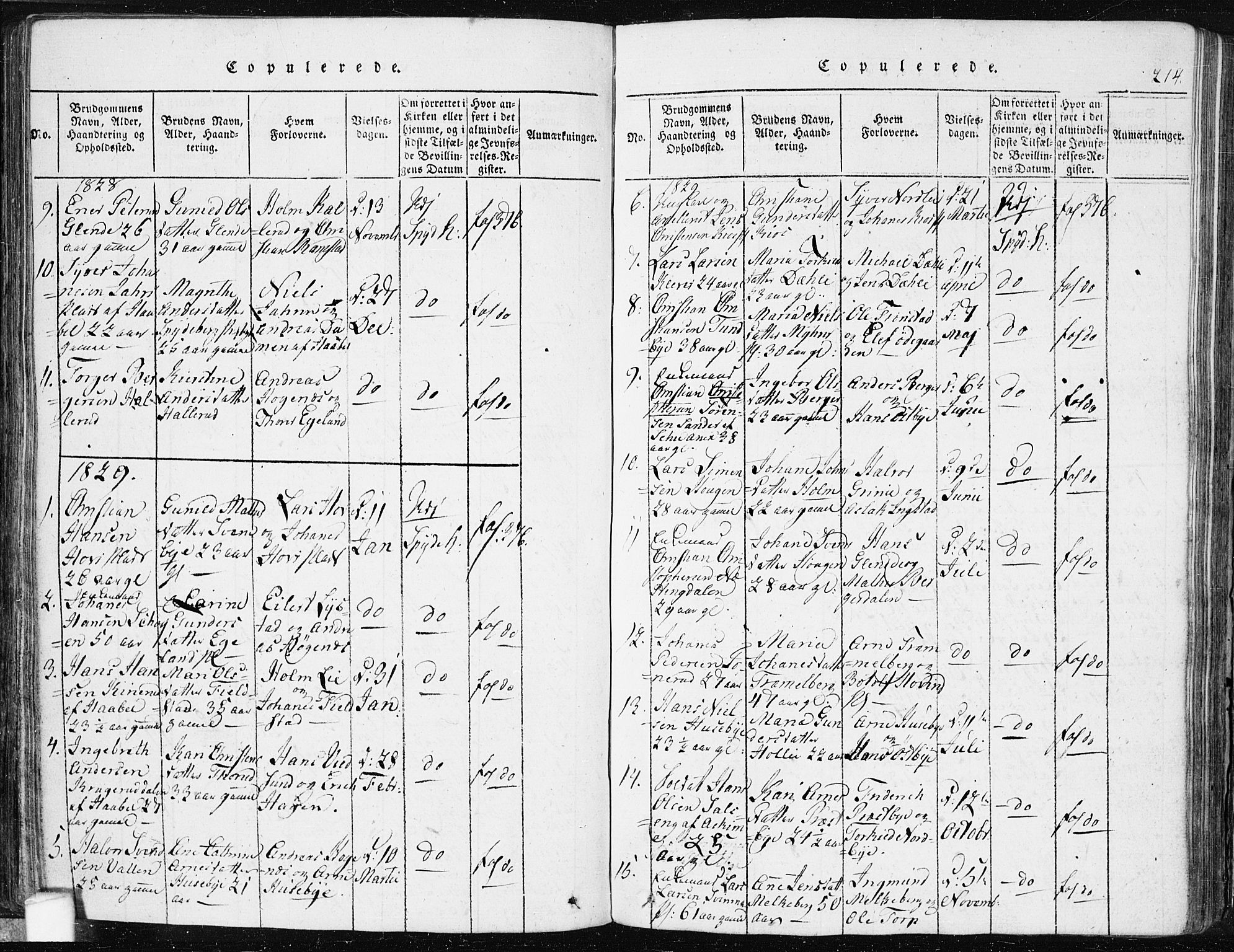 Spydeberg prestekontor Kirkebøker, AV/SAO-A-10924/F/Fa/L0004: Parish register (official) no. I 4, 1814-1841, p. 214