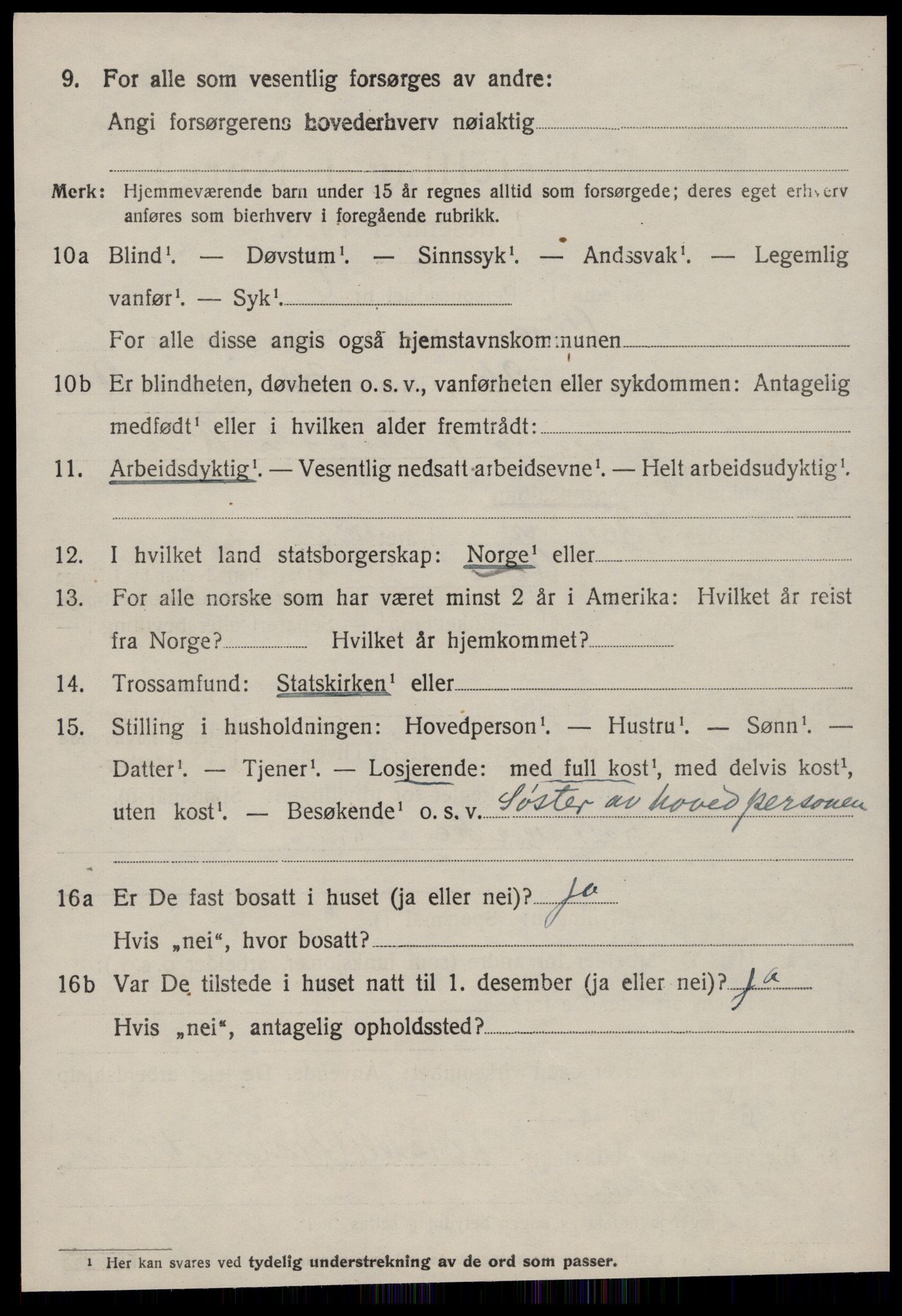 SAT, 1920 census for Aure, 1920, p. 4539