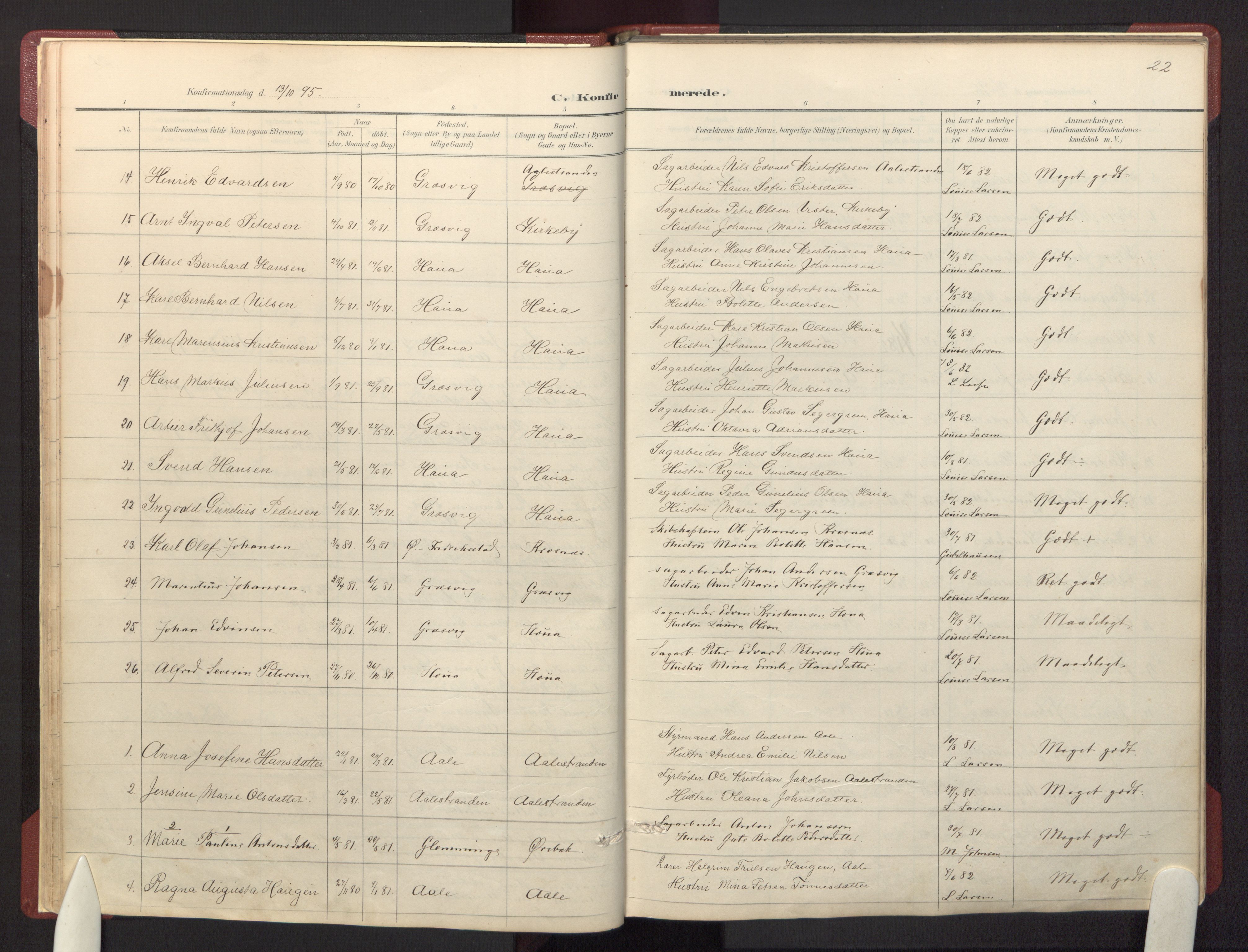 Onsøy prestekontor Kirkebøker, AV/SAO-A-10914/F/Fa/L0007: Parish register (official) no. I 7, 1893-1925, p. 22