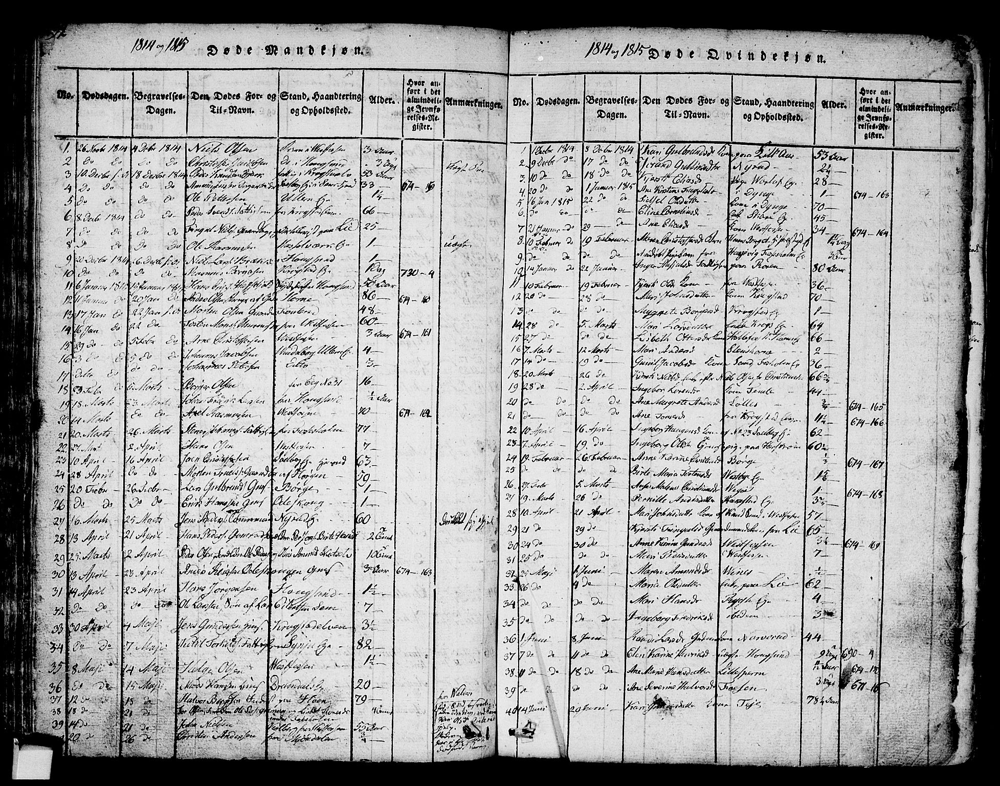 Eiker kirkebøker, AV/SAKO-A-4/G/Ga/L0001: Parish register (copy) no. I 1, 1814-1832, p. 192-193