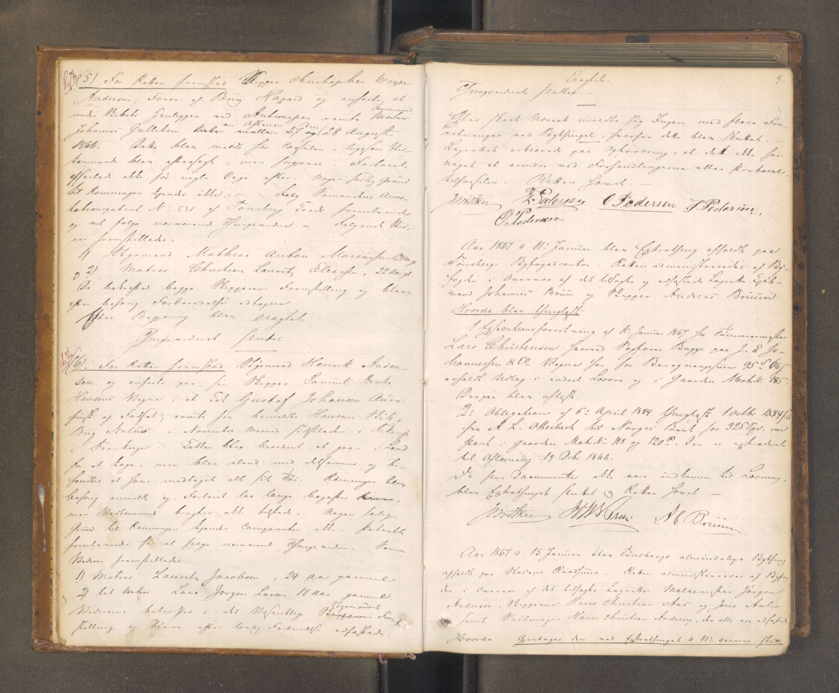 Tønsberg byfogd, AV/SAKO-A-224/F/Fa/L0028: Tingbok, 1867-1872, p. 3b-4a