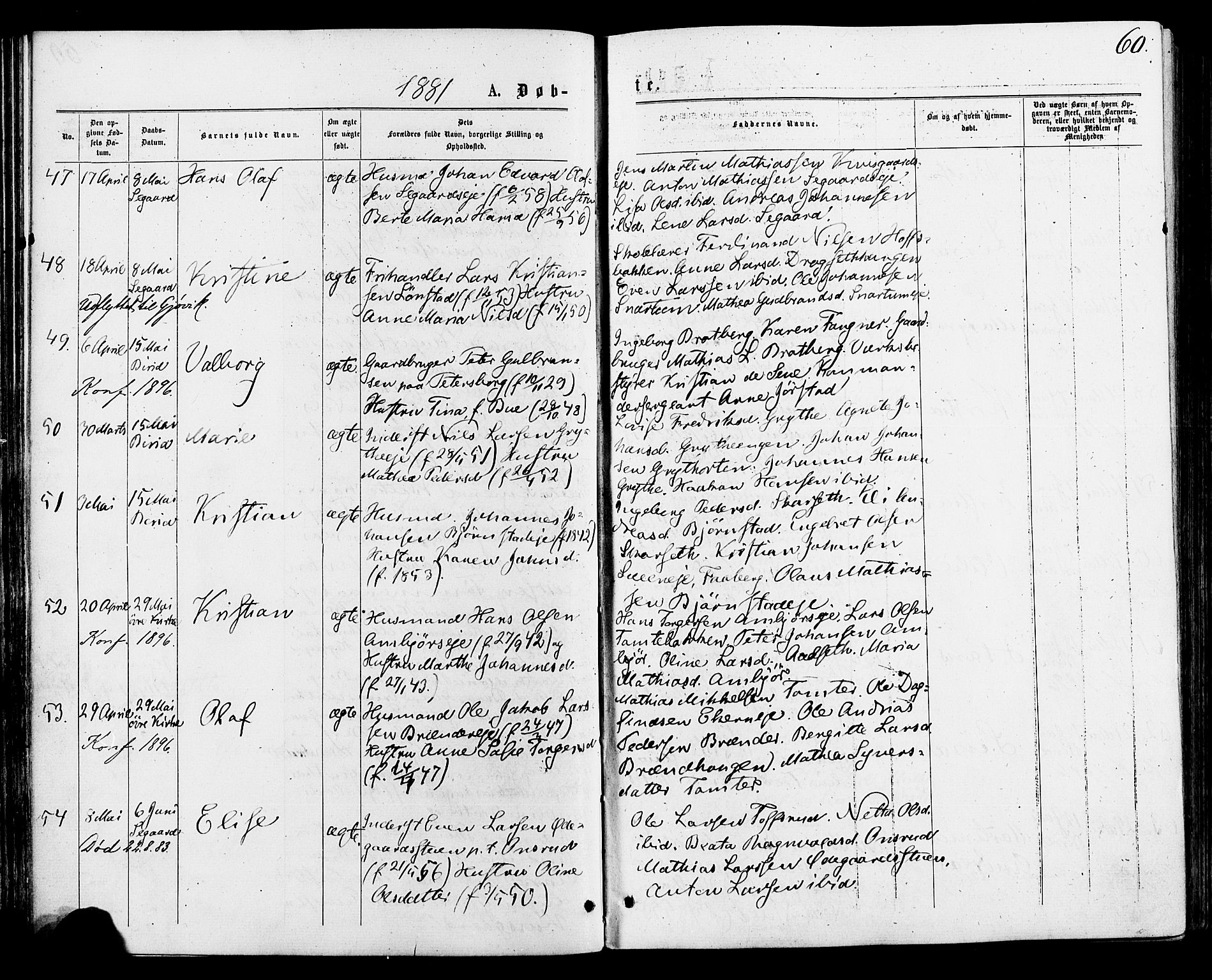 Biri prestekontor, AV/SAH-PREST-096/H/Ha/Haa/L0006: Parish register (official) no. 6, 1877-1886, p. 60