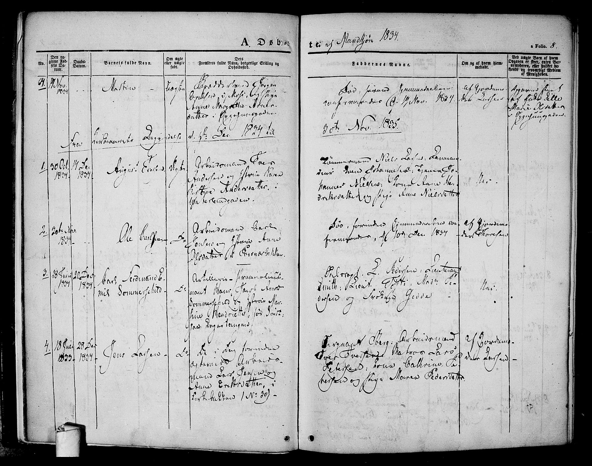 Halden prestekontor Kirkebøker, SAO/A-10909/F/Fa/L0005: Parish register (official) no. I 5, 1834-1845, p. 8