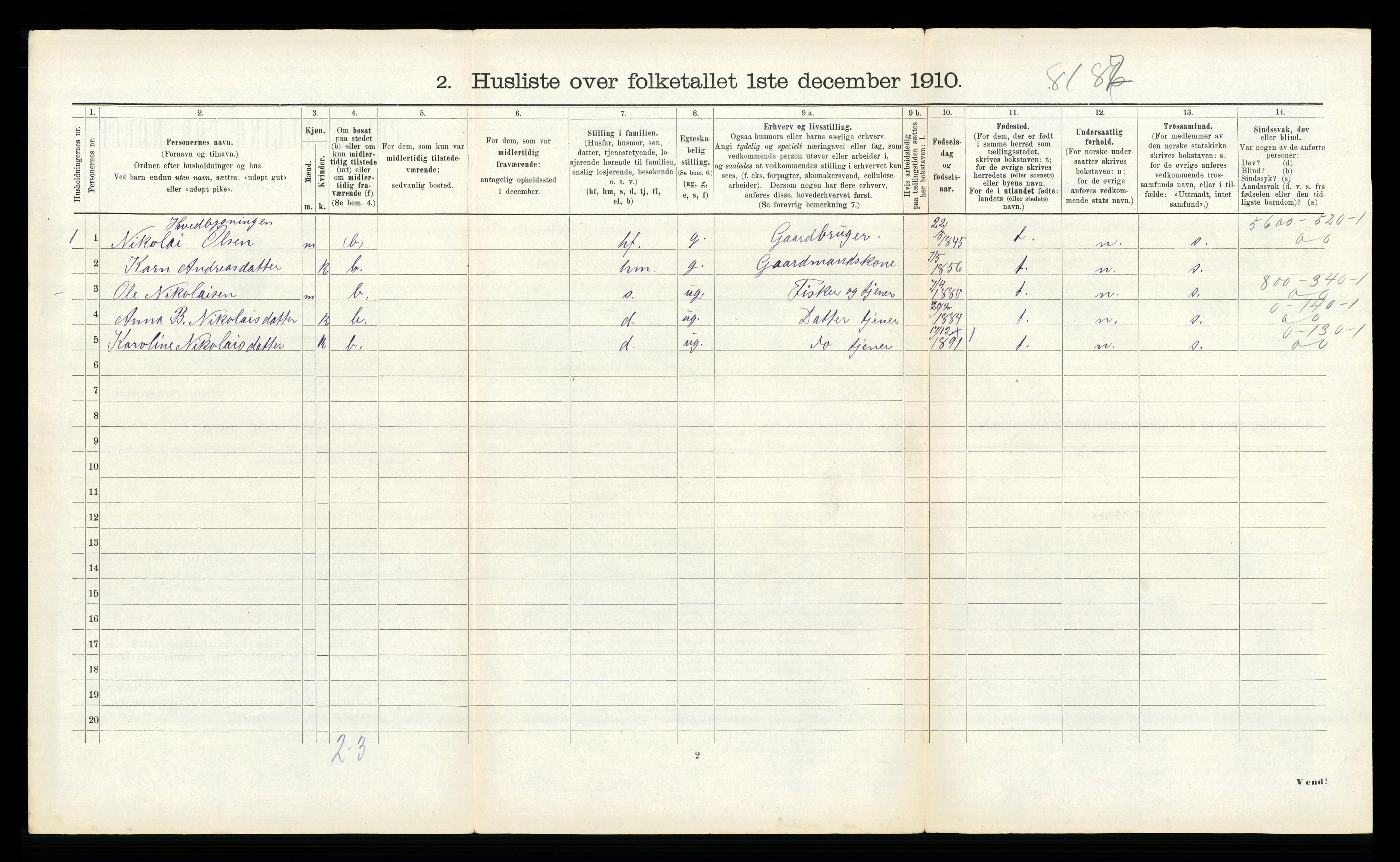 RA, 1910 census for Fræna, 1910, p. 1011