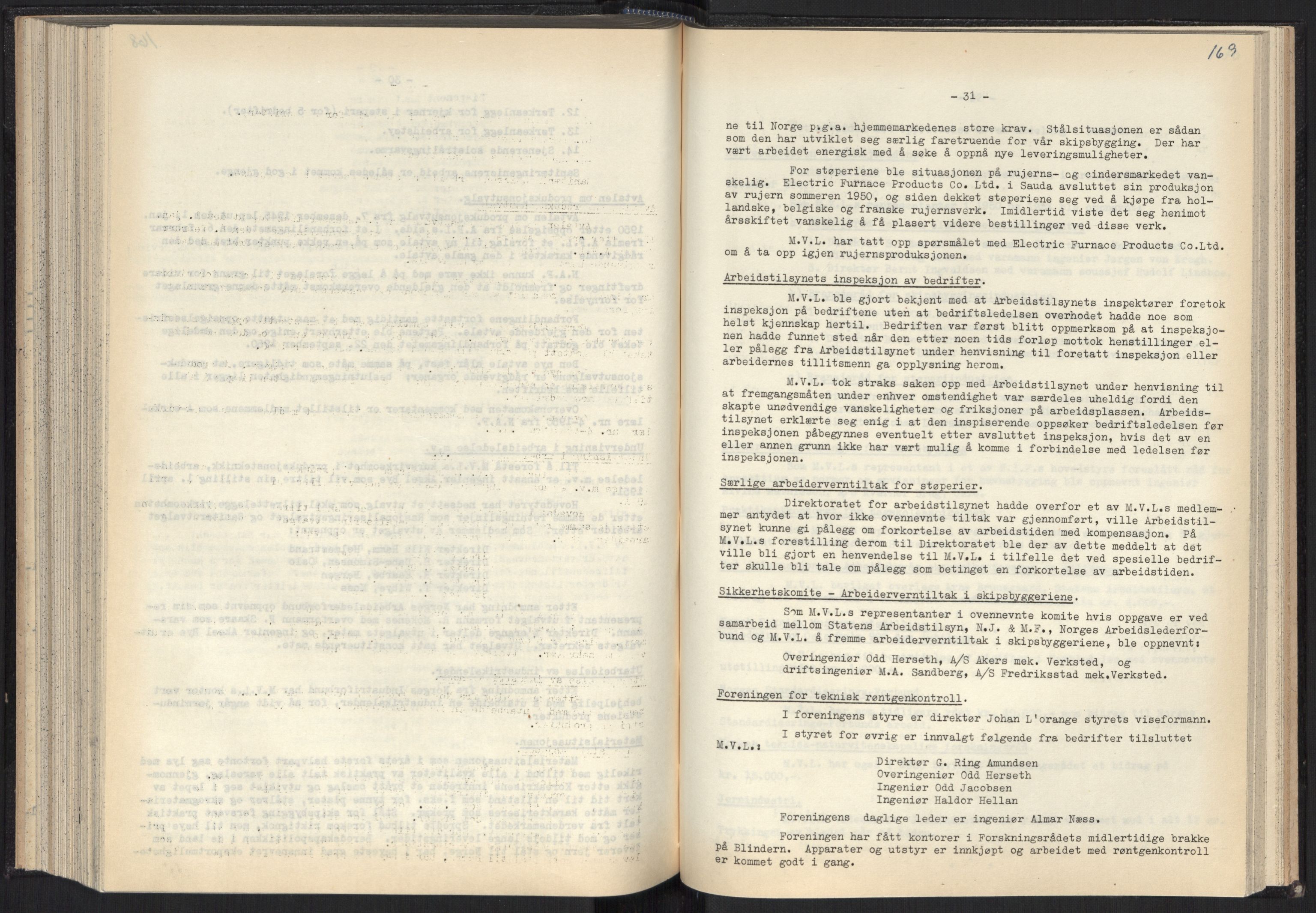 Teknologibedriftenes Landsforening TBL, AV/RA-PA-1700/A/Ad/L0007: Årsberetning med register, 1940-1951, p. 169