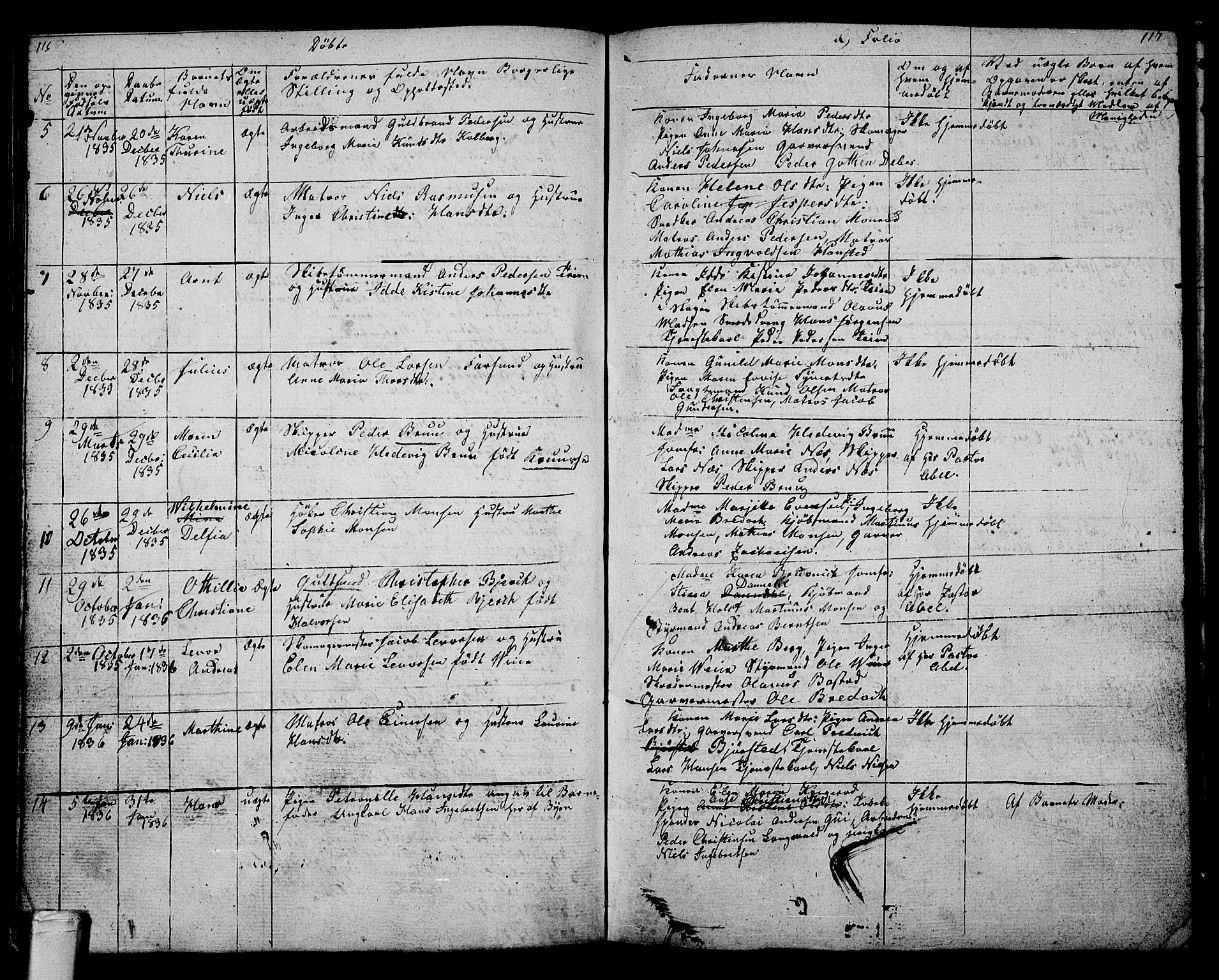 Tønsberg kirkebøker, AV/SAKO-A-330/G/Ga/L0002: Parish register (copy) no. 2, 1827-1854, p. 116-117