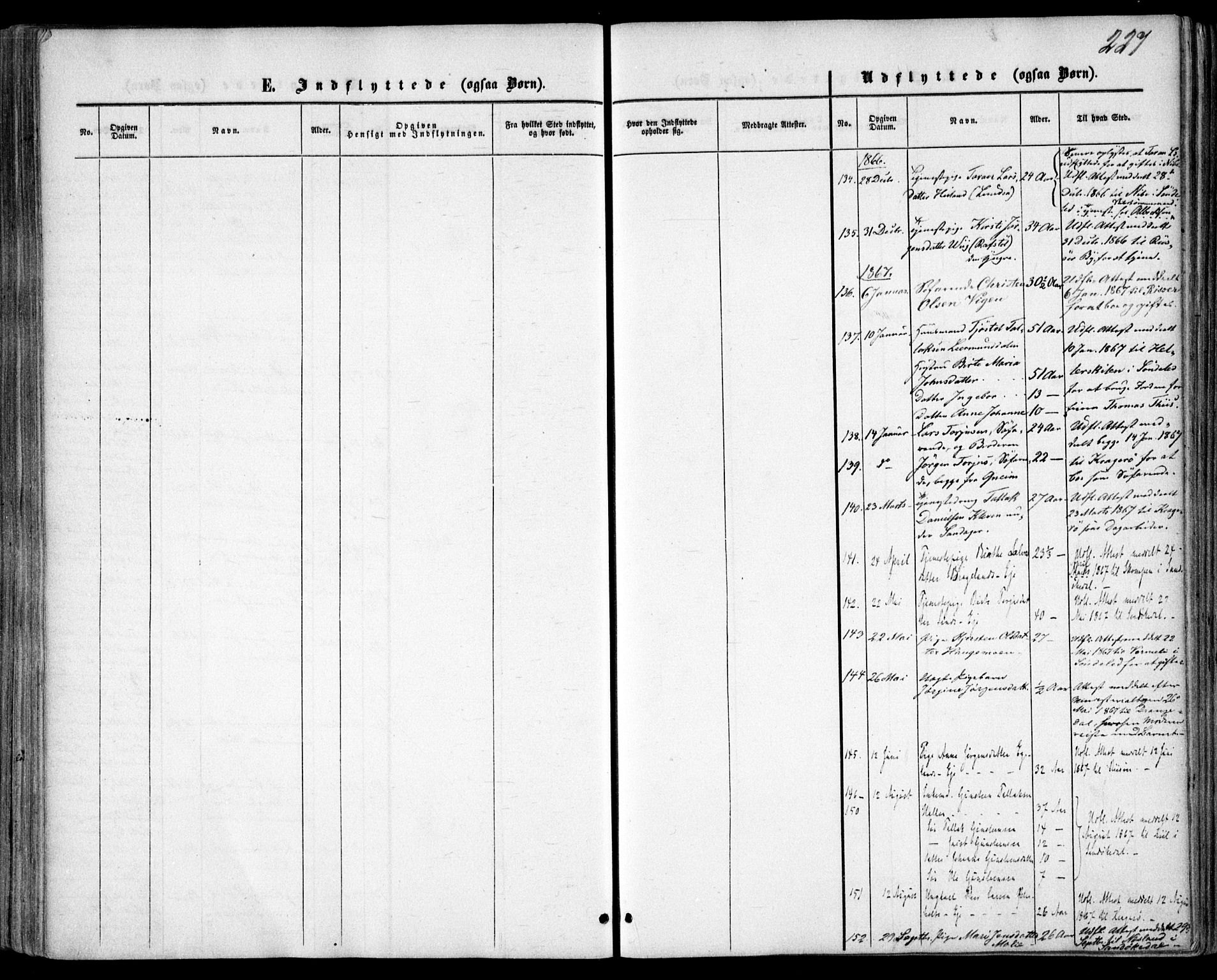 Gjerstad sokneprestkontor, AV/SAK-1111-0014/F/Fa/Faa/L0007: Parish register (official) no. A 7, 1858-1875, p. 227