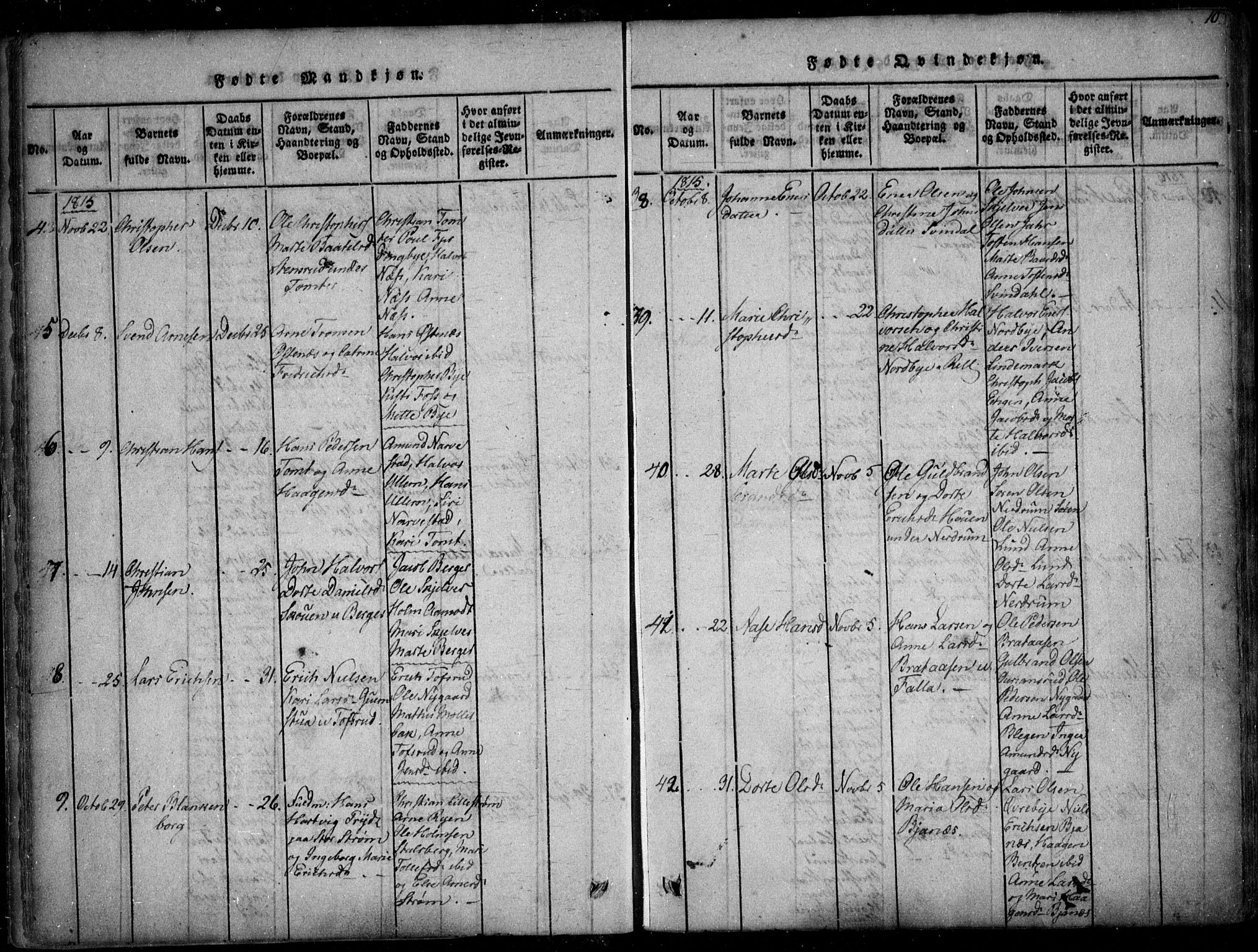 Fet prestekontor Kirkebøker, AV/SAO-A-10370a/F/Fa/L0008: Parish register (official) no. I 8, 1815-1842, p. 10