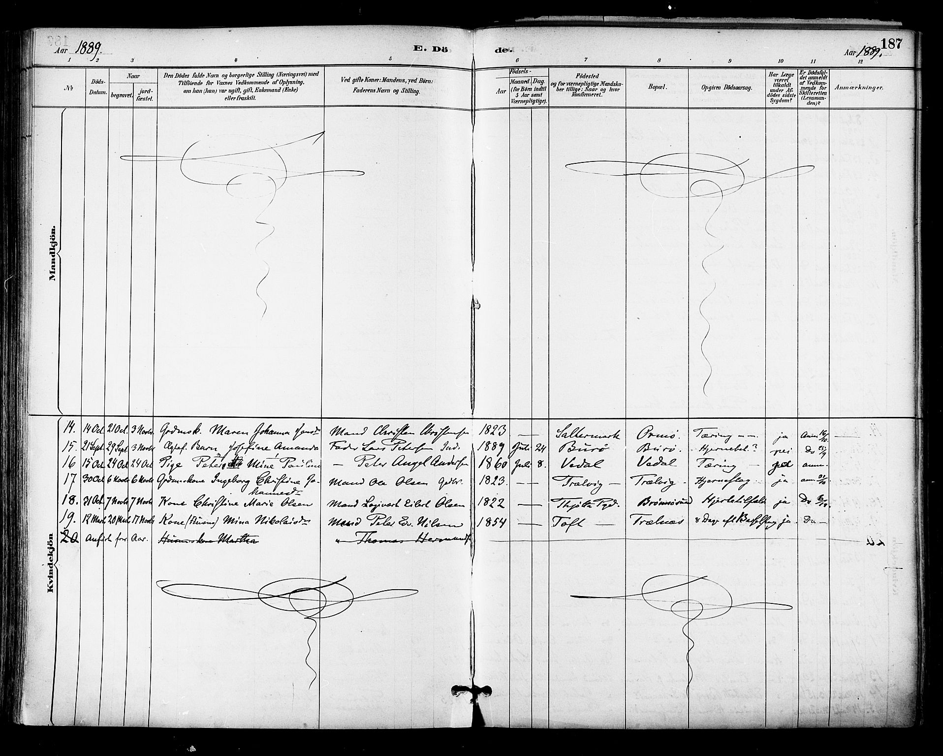 Ministerialprotokoller, klokkerbøker og fødselsregistre - Nordland, AV/SAT-A-1459/813/L0200: Parish register (official) no. 813A10, 1886-1900, p. 187