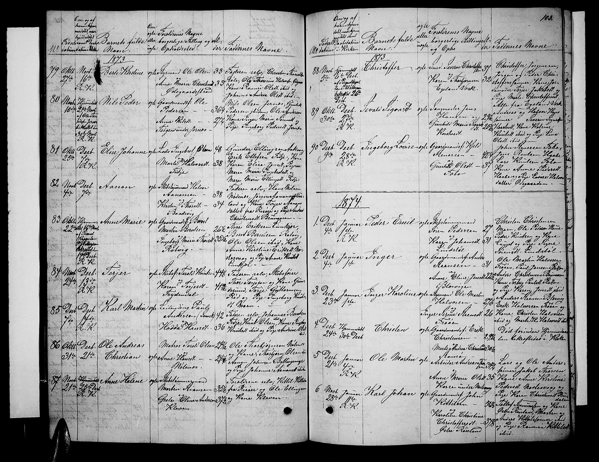 Søndeled sokneprestkontor, AV/SAK-1111-0038/F/Fb/L0004: Parish register (copy) no. B 4, 1857-1884, p. 103