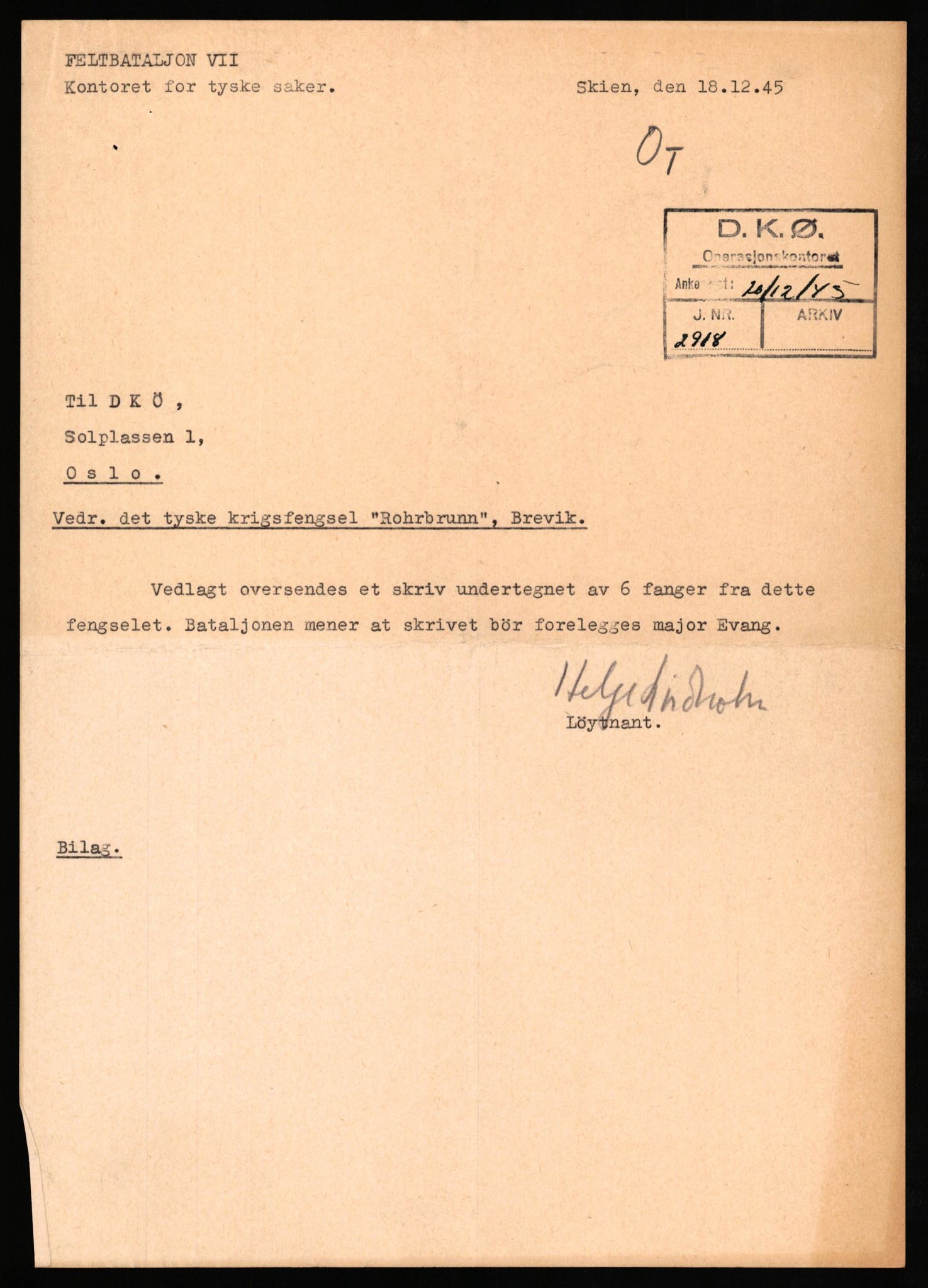 Forsvaret, Forsvarets overkommando II, AV/RA-RAFA-3915/D/Db/L0030: CI Questionaires. Tyske okkupasjonsstyrker i Norge. Tyskere., 1945-1946, p. 84