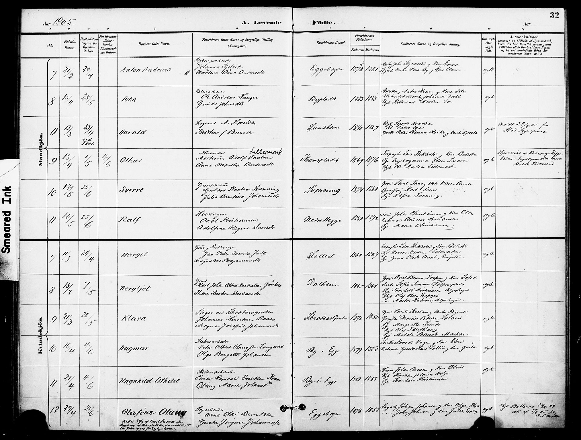 Ministerialprotokoller, klokkerbøker og fødselsregistre - Nord-Trøndelag, SAT/A-1458/740/L0379: Parish register (official) no. 740A02, 1895-1907, p. 32